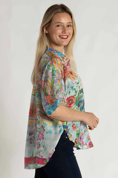 Johnny Was | Audrey Short Sleeved Shirt | Mixed Waves