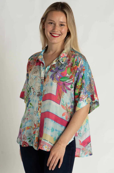 Johnny Was | Audrey Short Sleeved Shirt | Mixed Waves