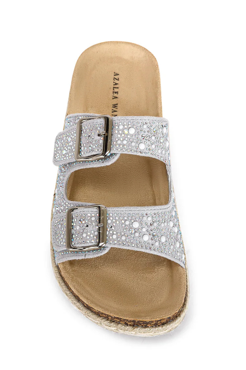 Azalea Wang | Silver Flat Sandal | Aquila