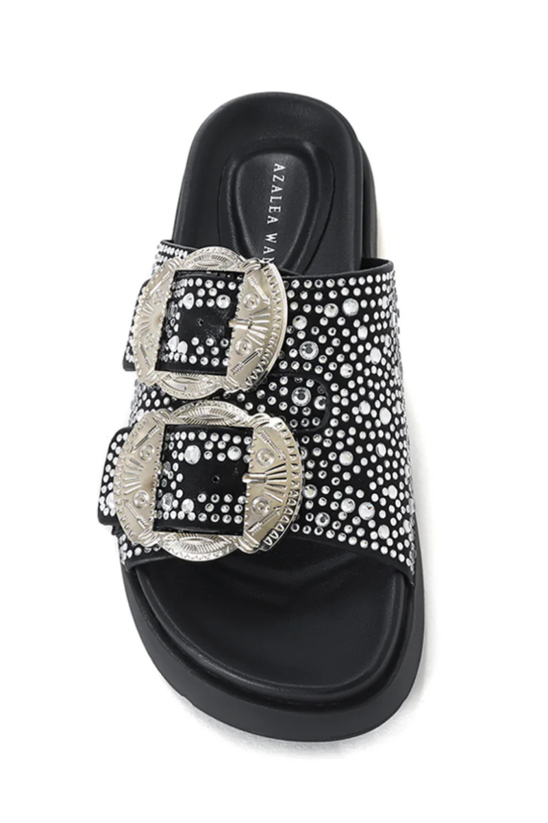 Azalea Wang | Lynel Black Western Platform Slide