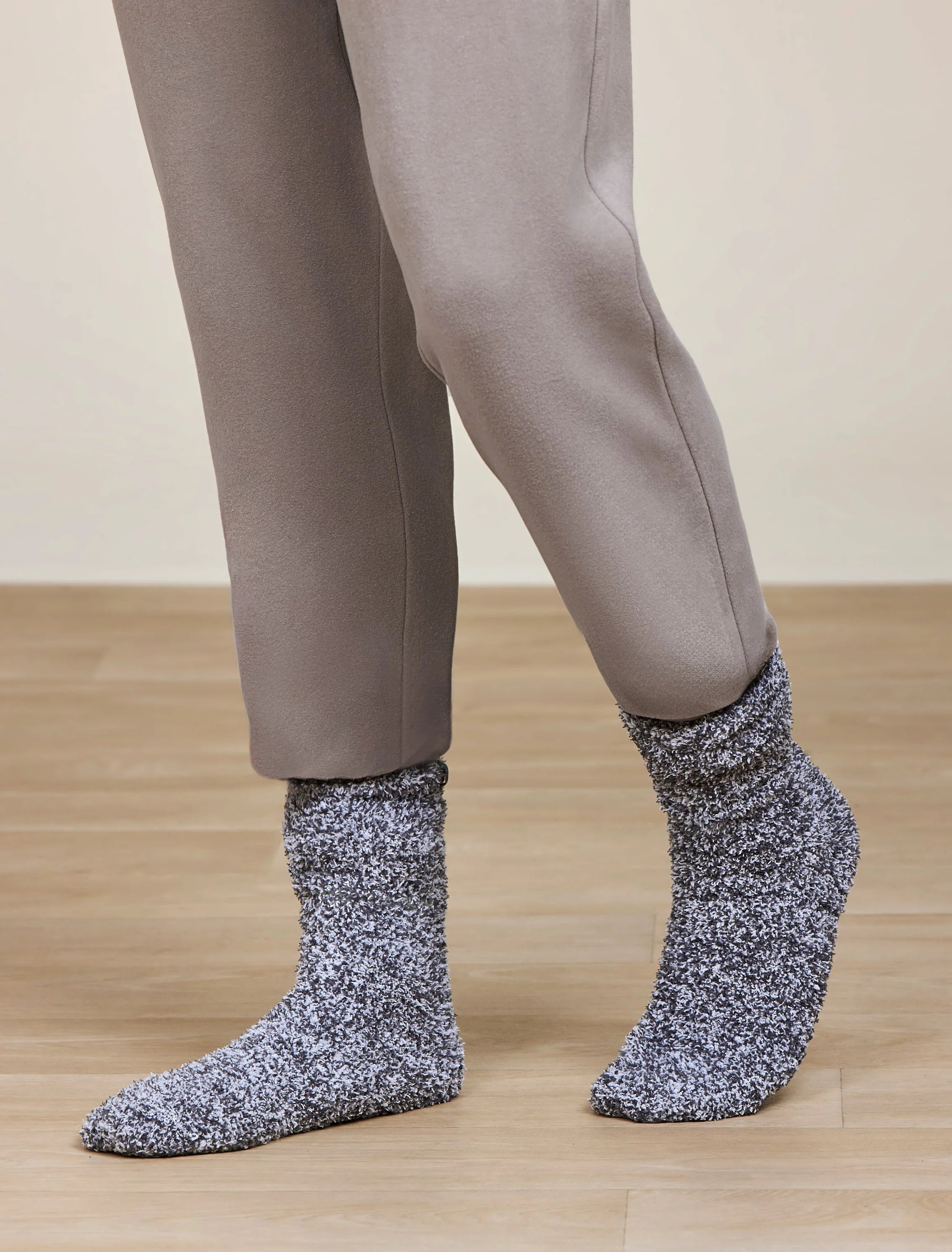 Barefoot Dreams | Heathered Socks | Slate Blue-White