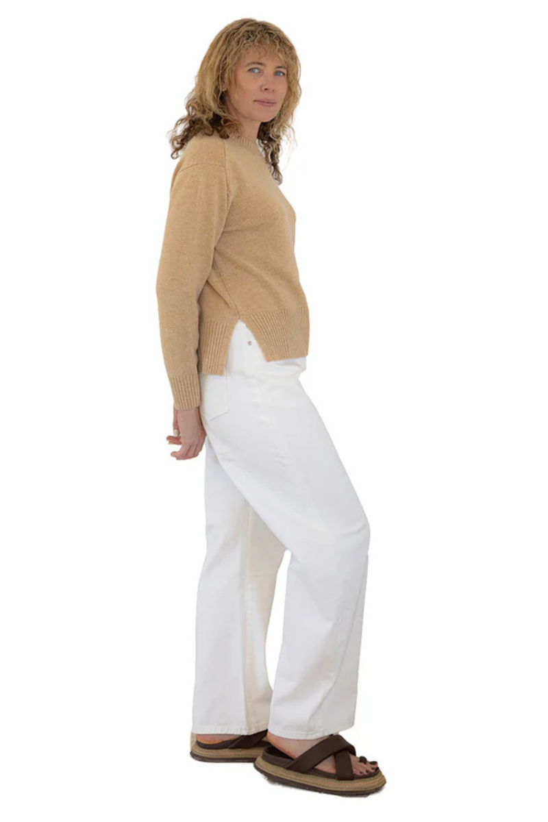 Bow & Arrow | Boxy Crew Neck Jumper | Latte