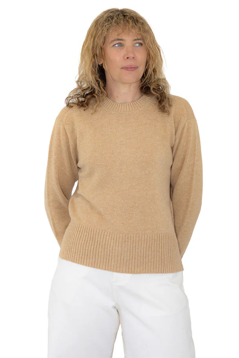 Bow & Arrow | Boxy Crew Neck Jumper | Latte