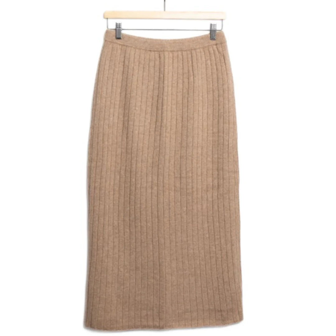 Bow & Arrow | Camel Ribbed Skirt
