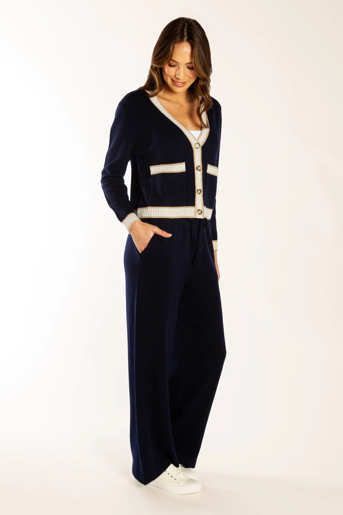 Bow & Arrow | Cardigan | Ink Blue w/ Oatmeal Contrast