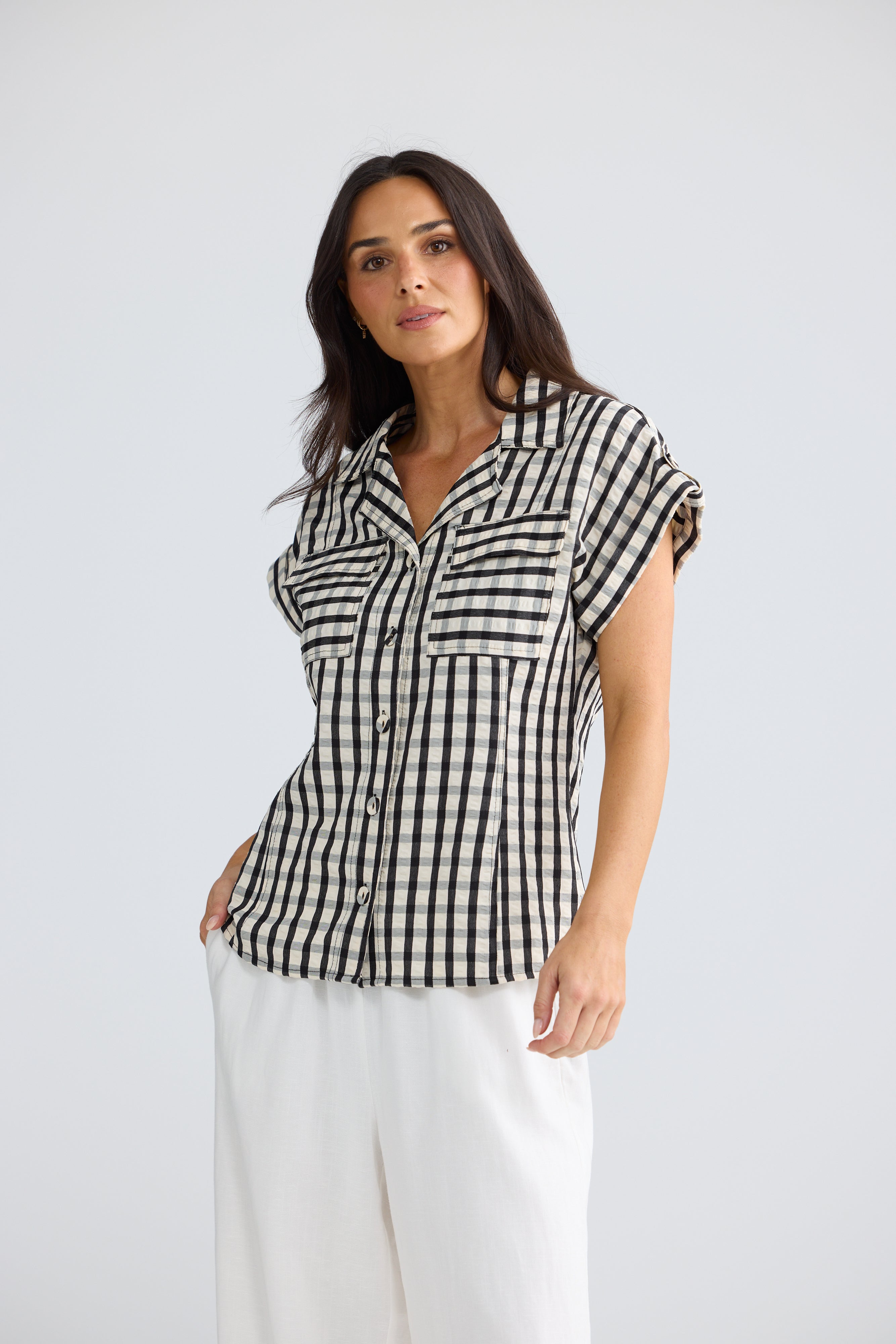 Brave+True | Portia Shirt | Black Gingham