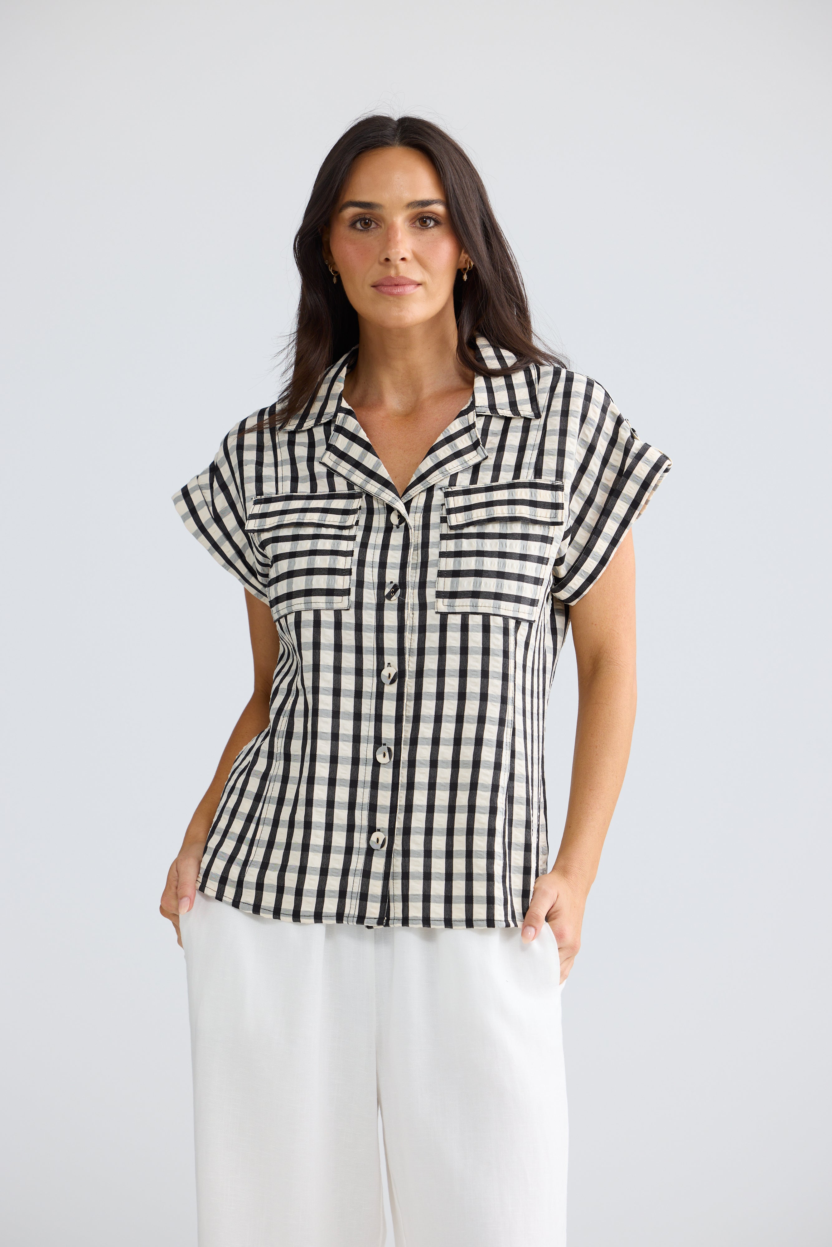 Brave+True | Portia Shirt | Black Gingham
