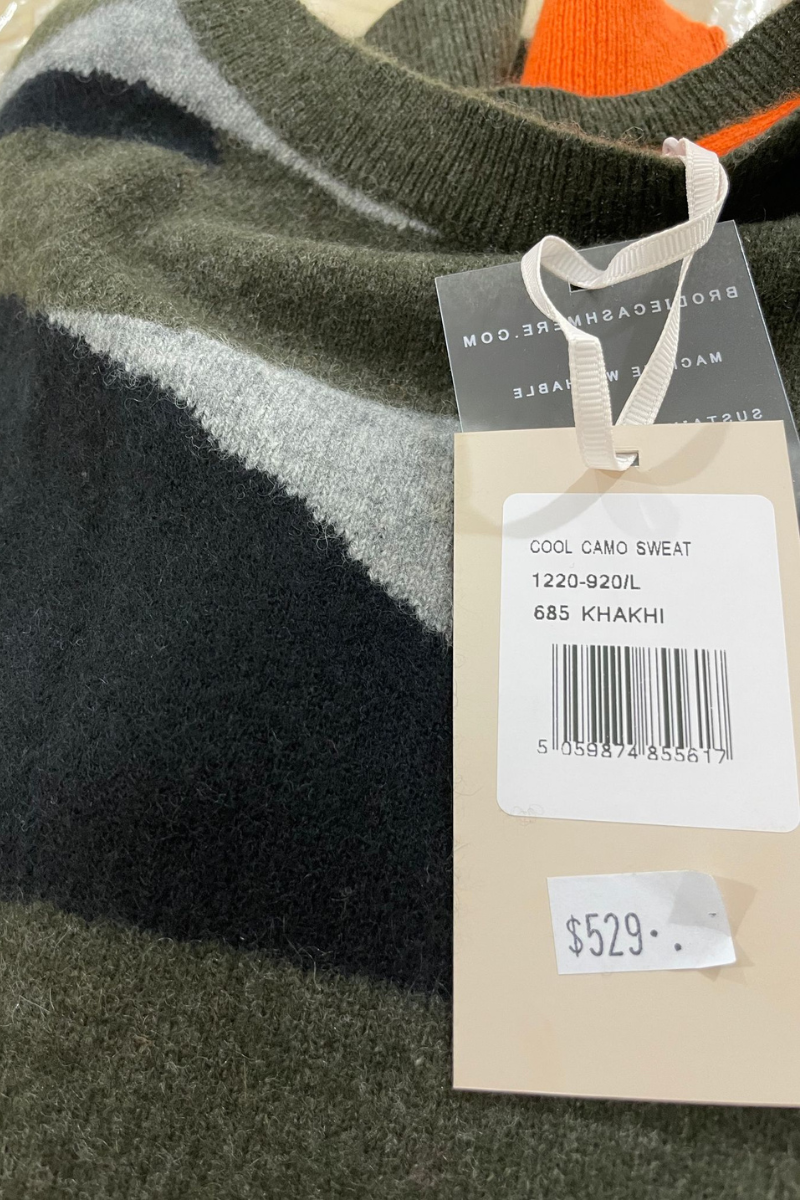 Brodie Knitwear | Cool Camo Sweat | Khaki