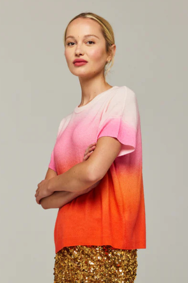 Brodie Knitwear | Pink Bali Print Tee