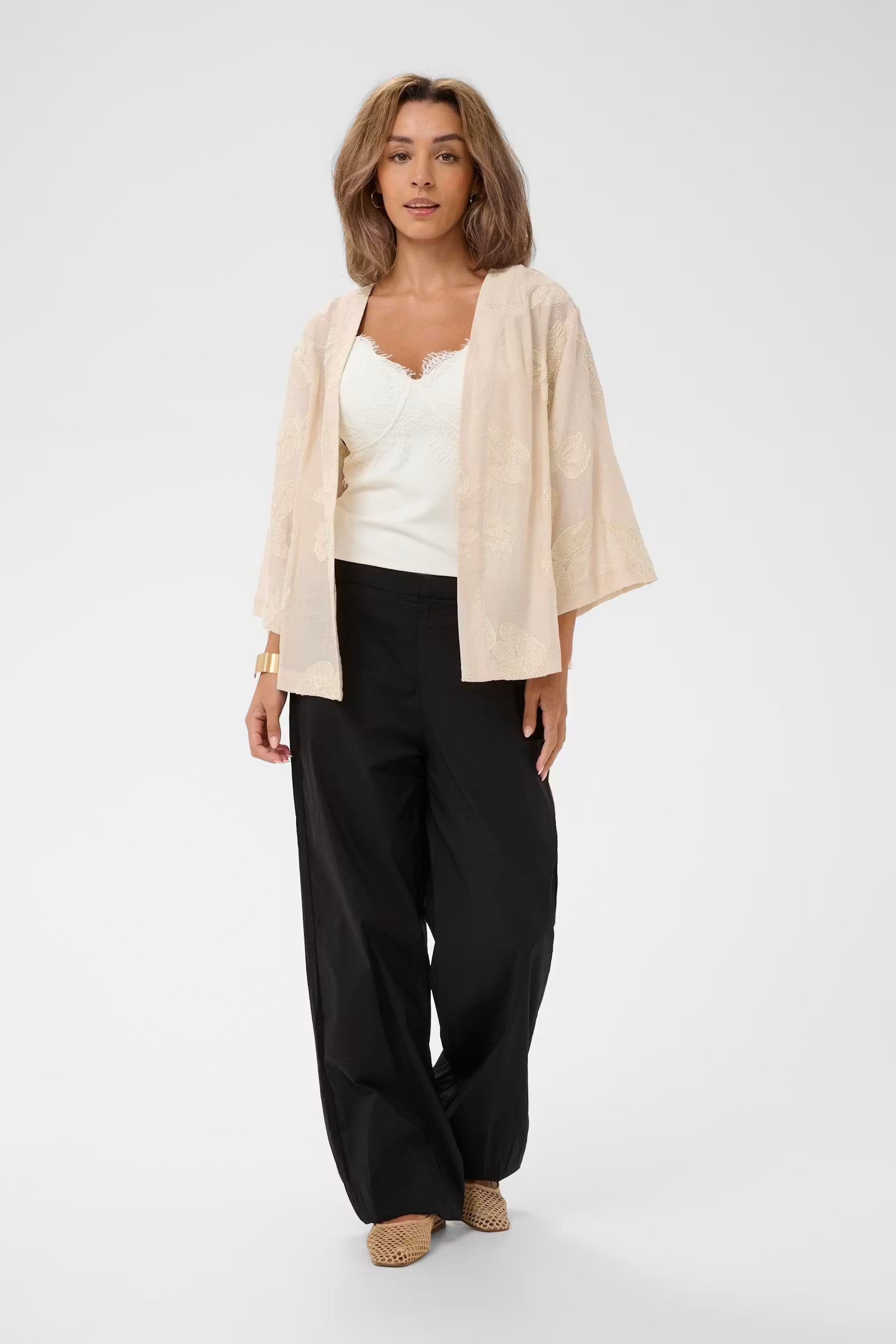 Cream | Emilia Short Kimono | Perfectly Pale Melange