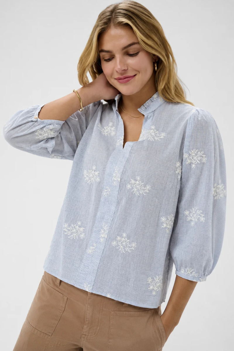 Cream | Korey Blouse | Blue/White Stripe