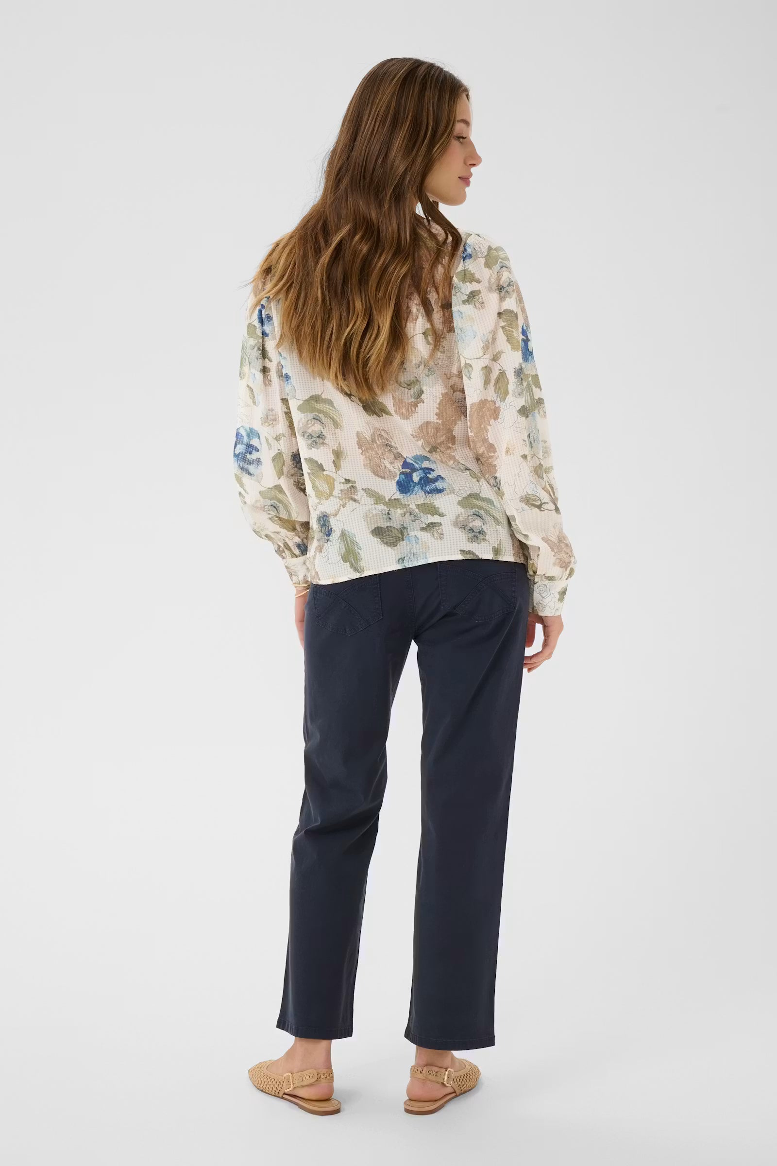 Cream | Lucia Blouse | Hailey Print with Blue