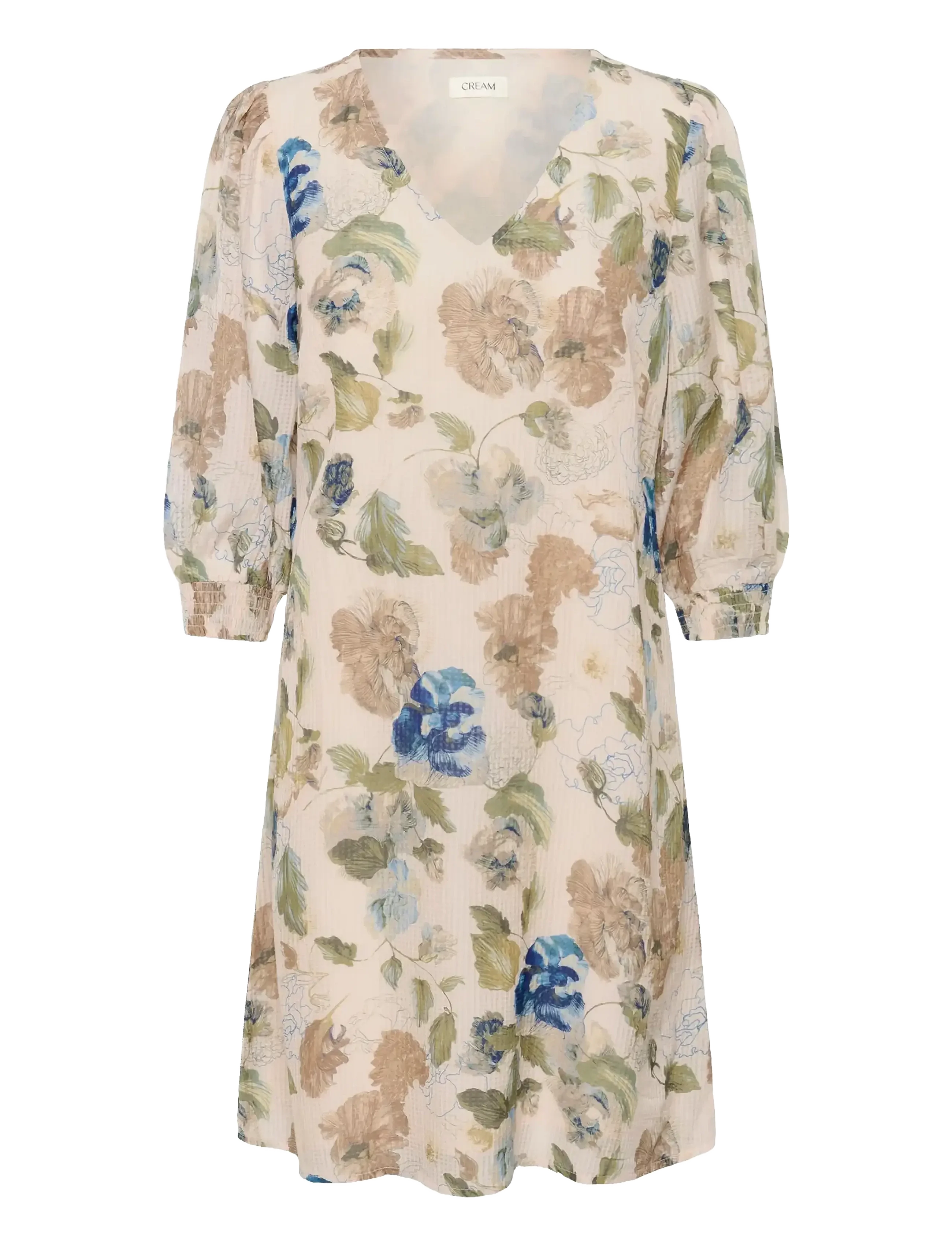 Cream | Lucia Short Dress | Hailey Print with Blue
