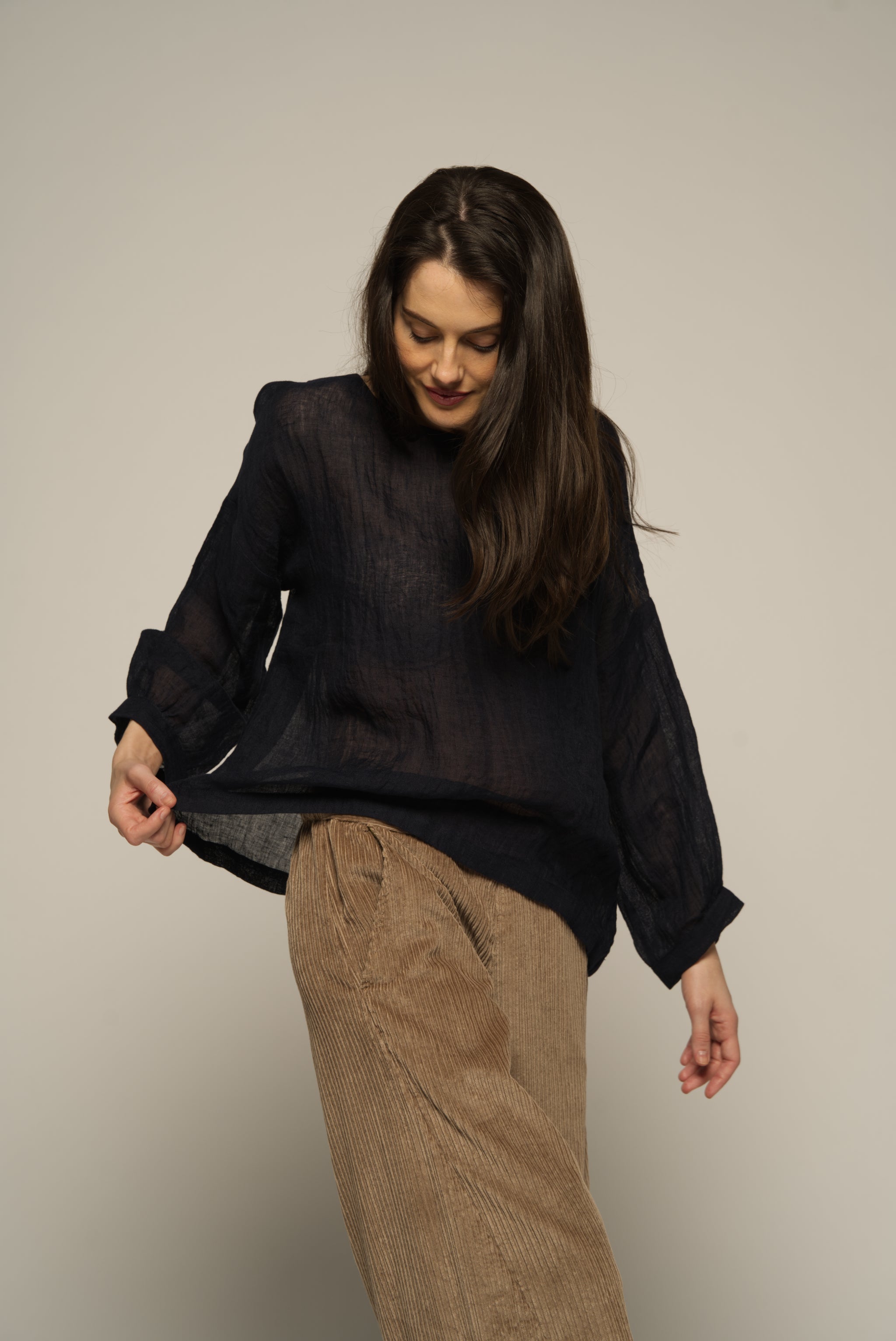 Muse | Sanne Jumbo Cord Pant | Beige