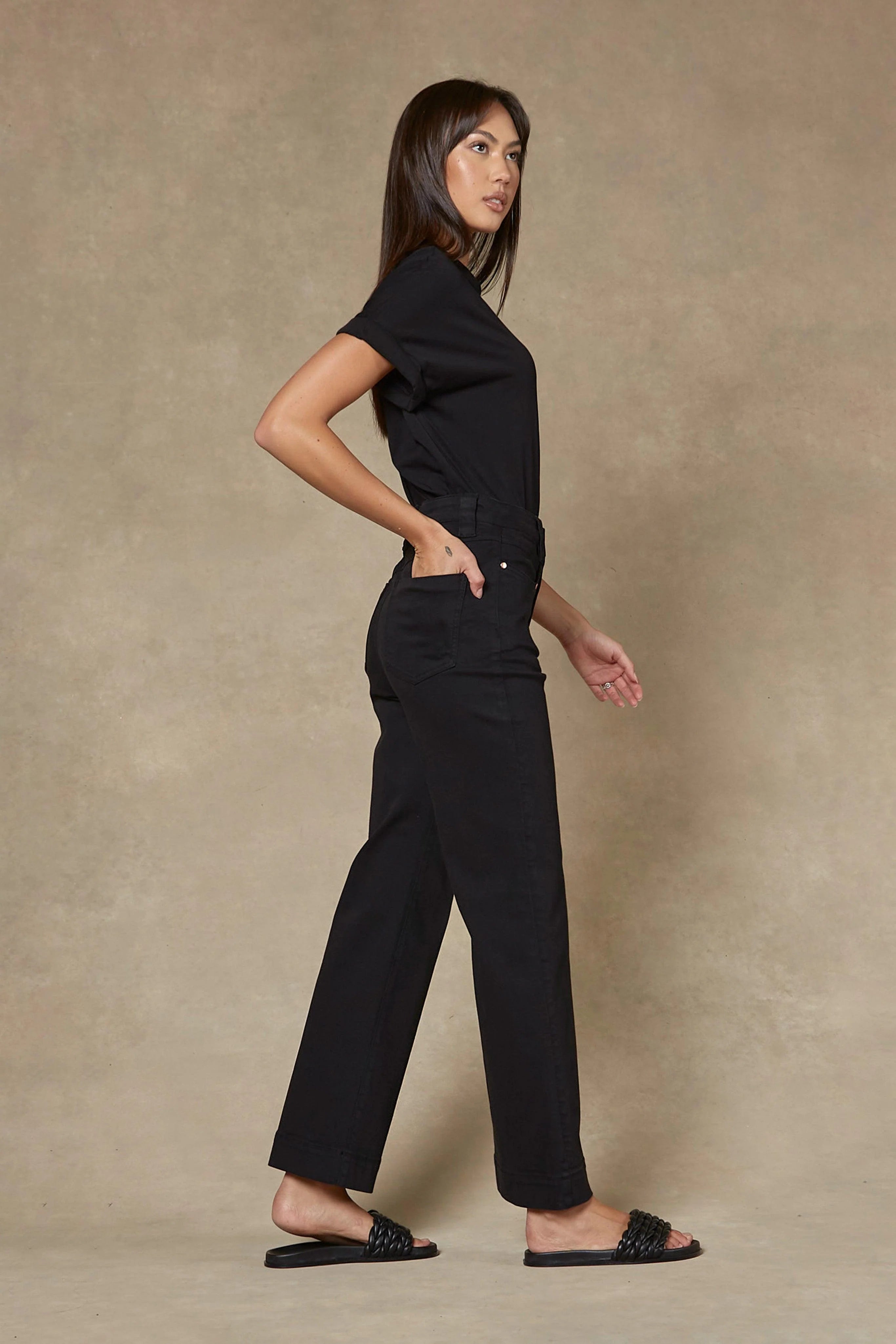 Dricoper | Maarte Wide Leg Jeans | Black