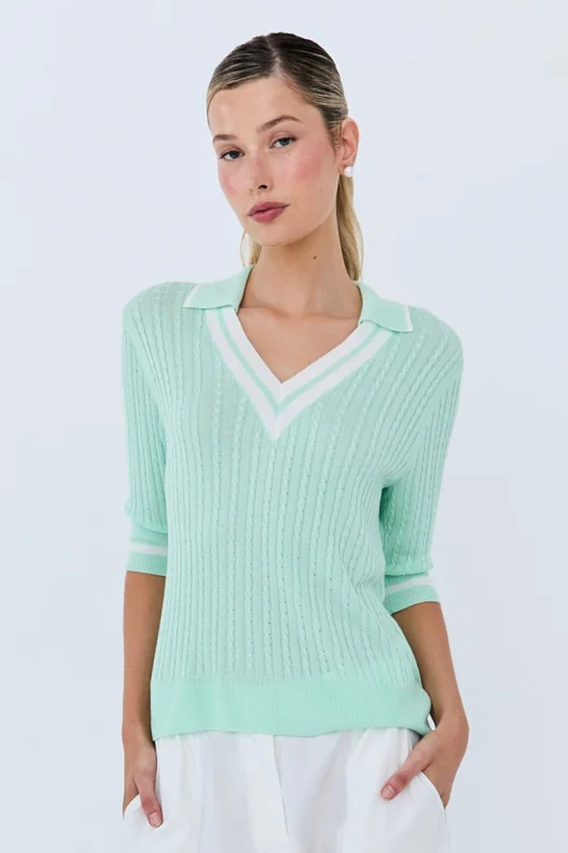Eder by Anna | Michele Polo Knit | Mint