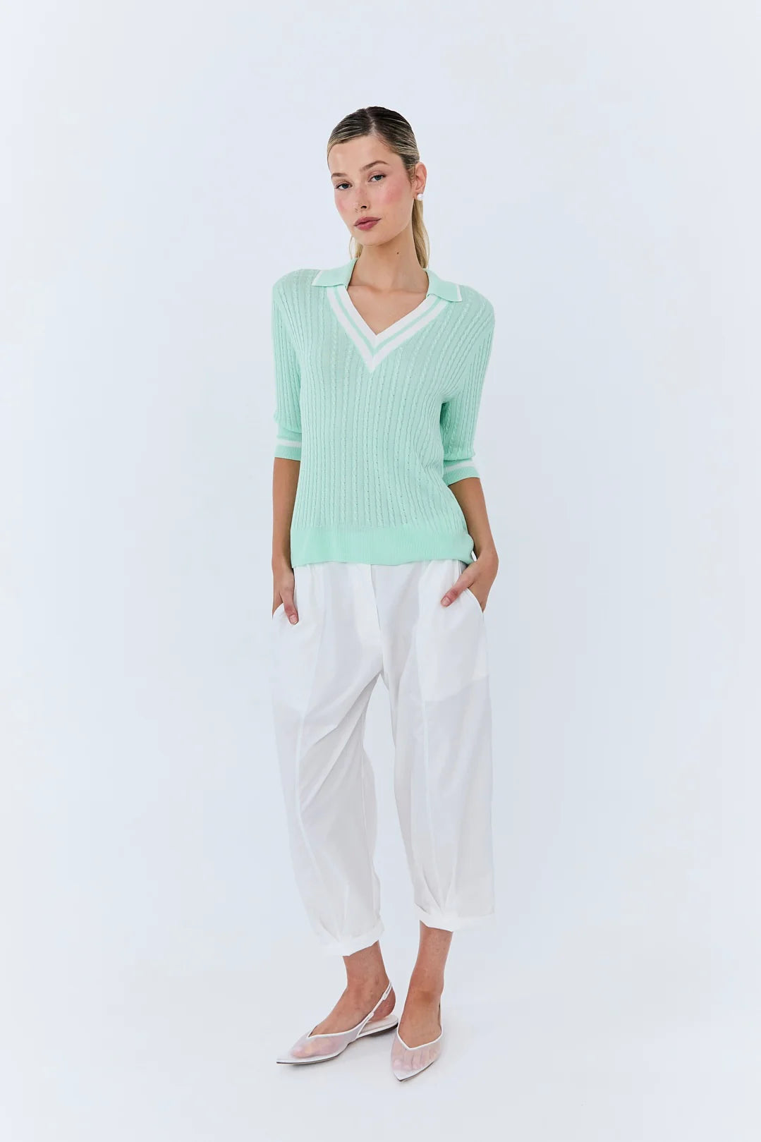 Eder by Anna | Michele Polo Knit | Mint