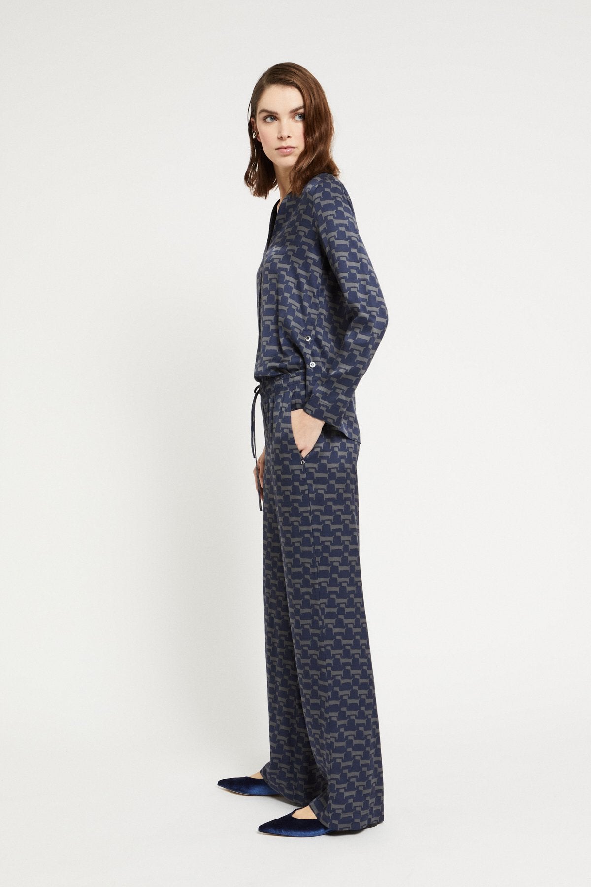 Ottod'Ame | Daschund Elastic Waisted Pants | Night