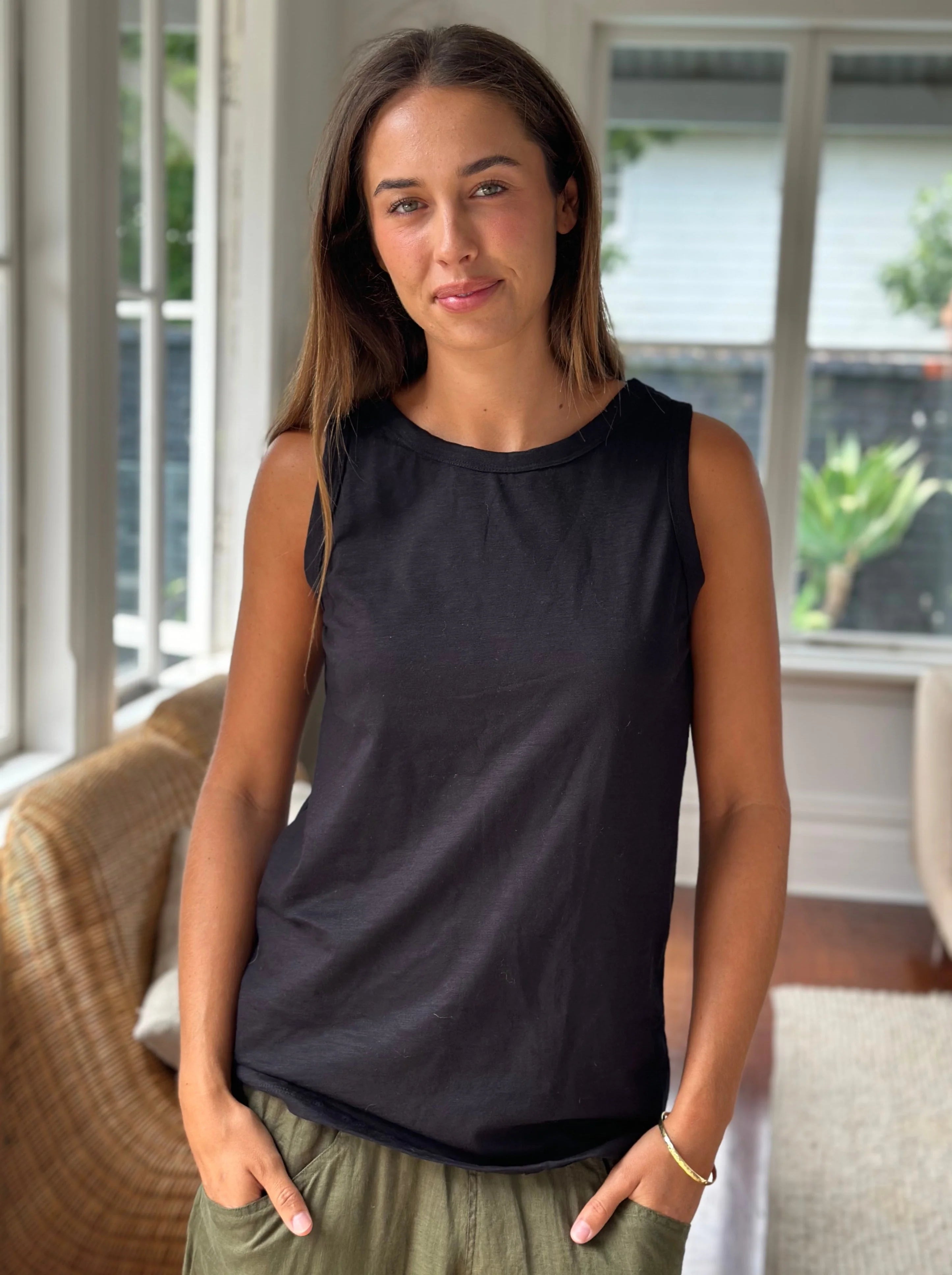 Frockk - Vera Tank Singlet Top - Black