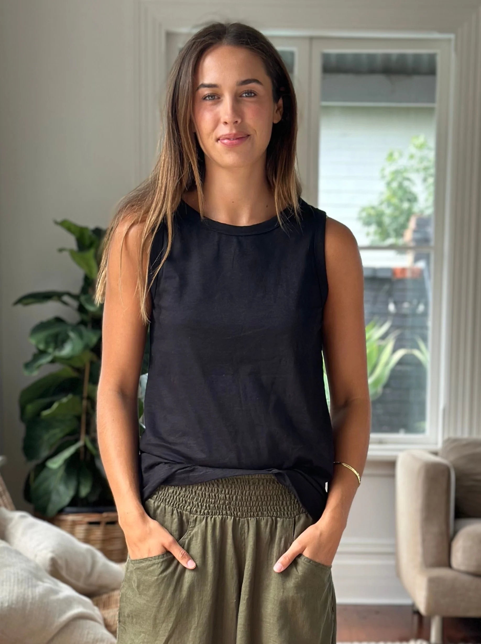 Frockk - Vera Tank Singlet Top - Black