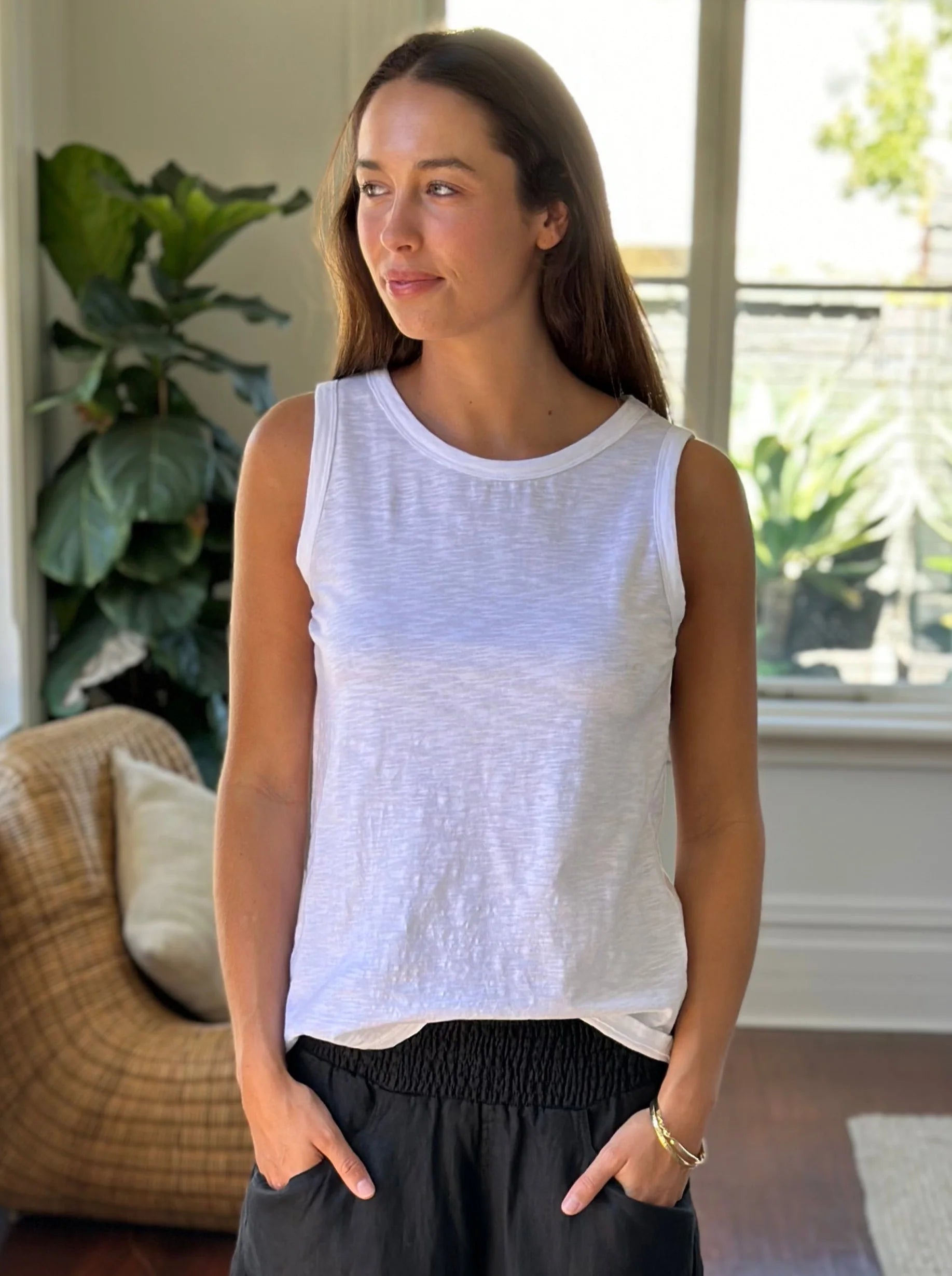 Frockk - Vera Tank Singlet Top - White