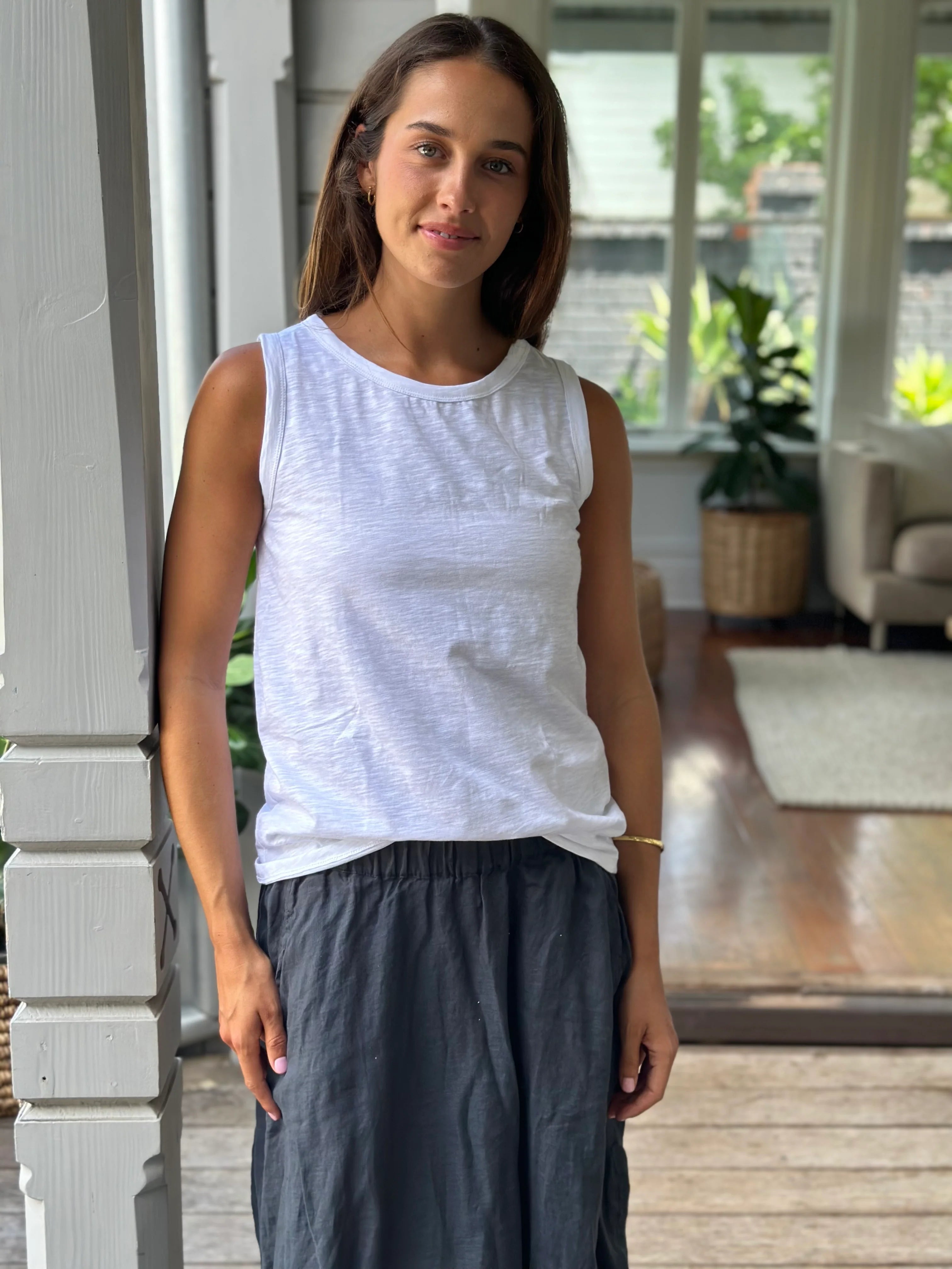 Frockk - Vera Tank Singlet Top - White