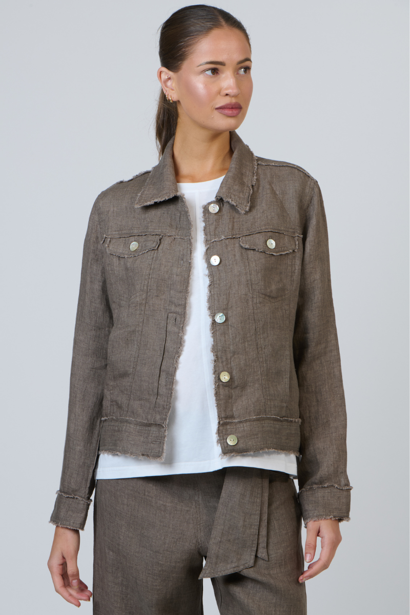 Naturals | Button Through Jacket | Cigar