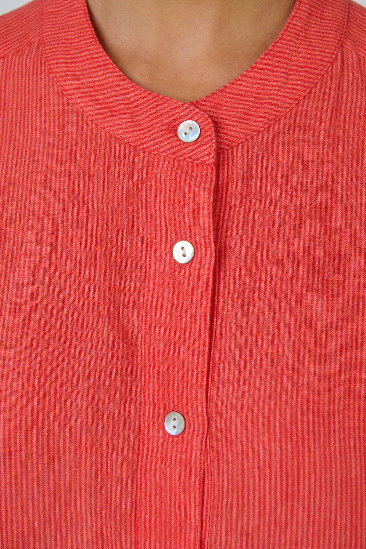 Naturals | Linen Button Through Top | Sunset Strip