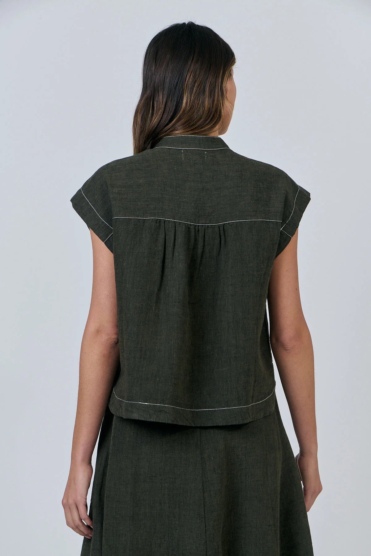 Naturals | Top with Curved Hemline | Licorice