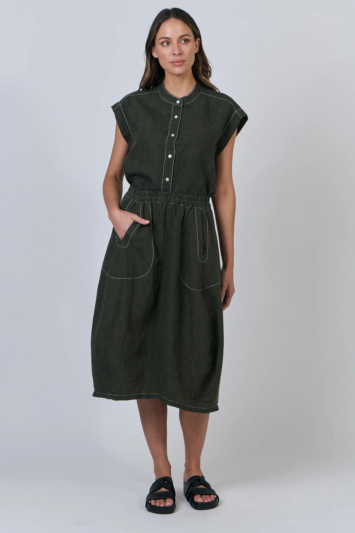 Naturals | Top with Curved Hemline | Licorice