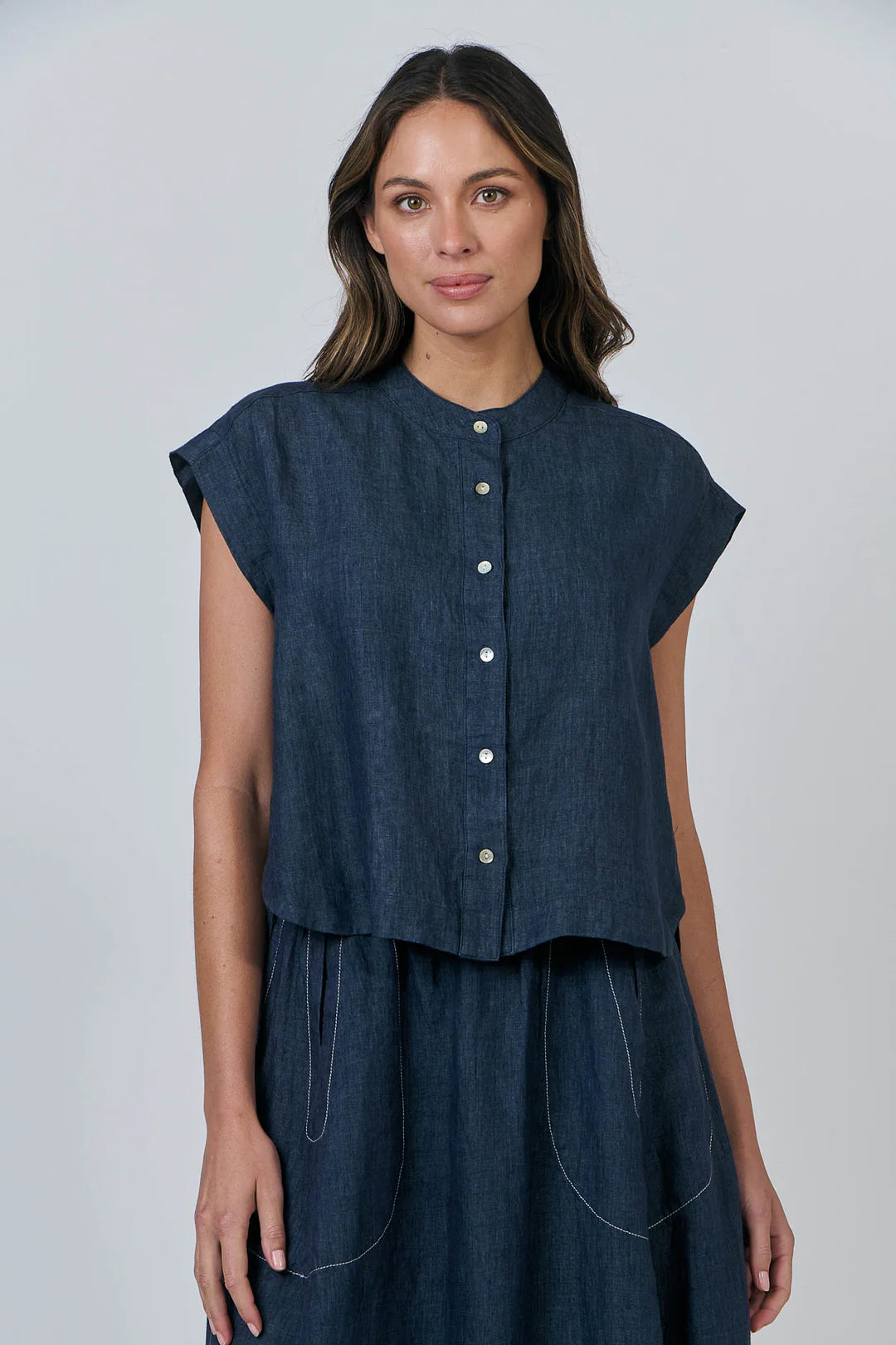 Naturals | Top with Curved Hemline | Poseidon