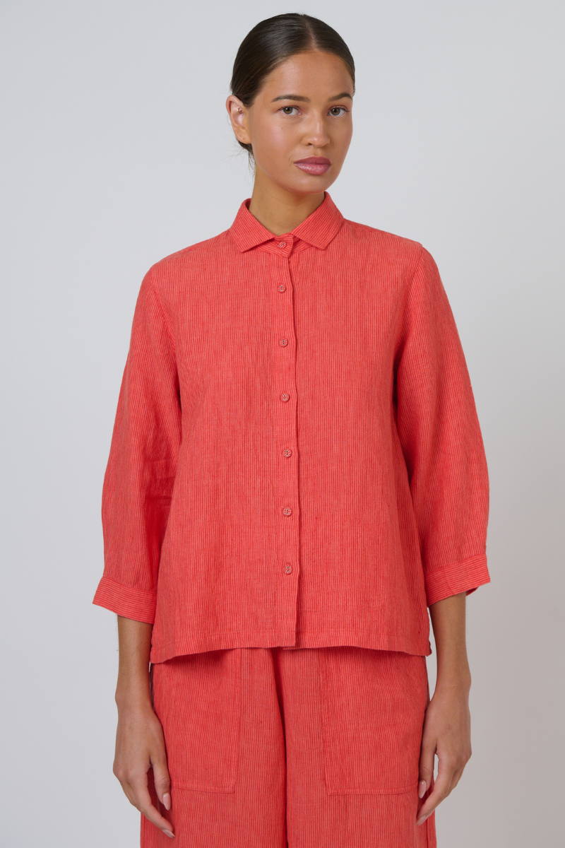 Naturals | 3/4 Sleeve Linen Top | Sunset Strip