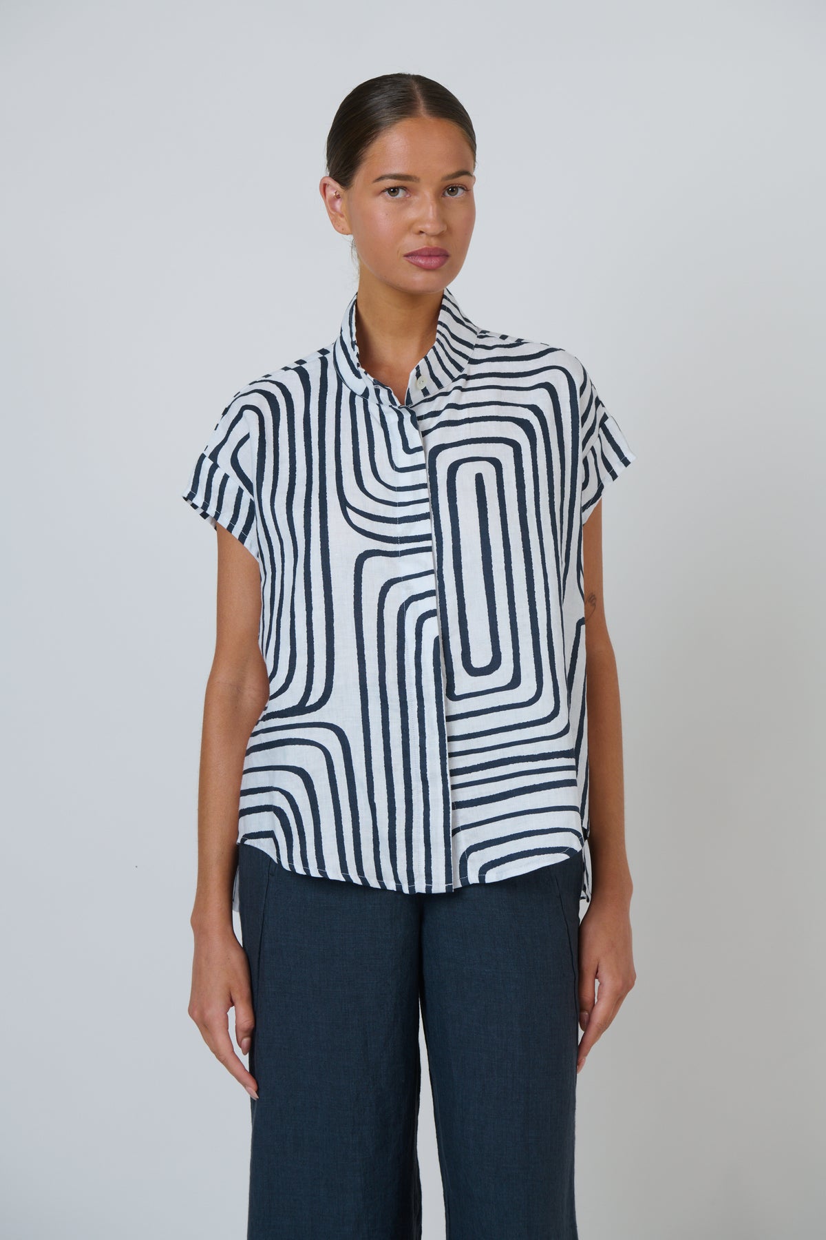 Naturals | Linen Button Through Top | Maze