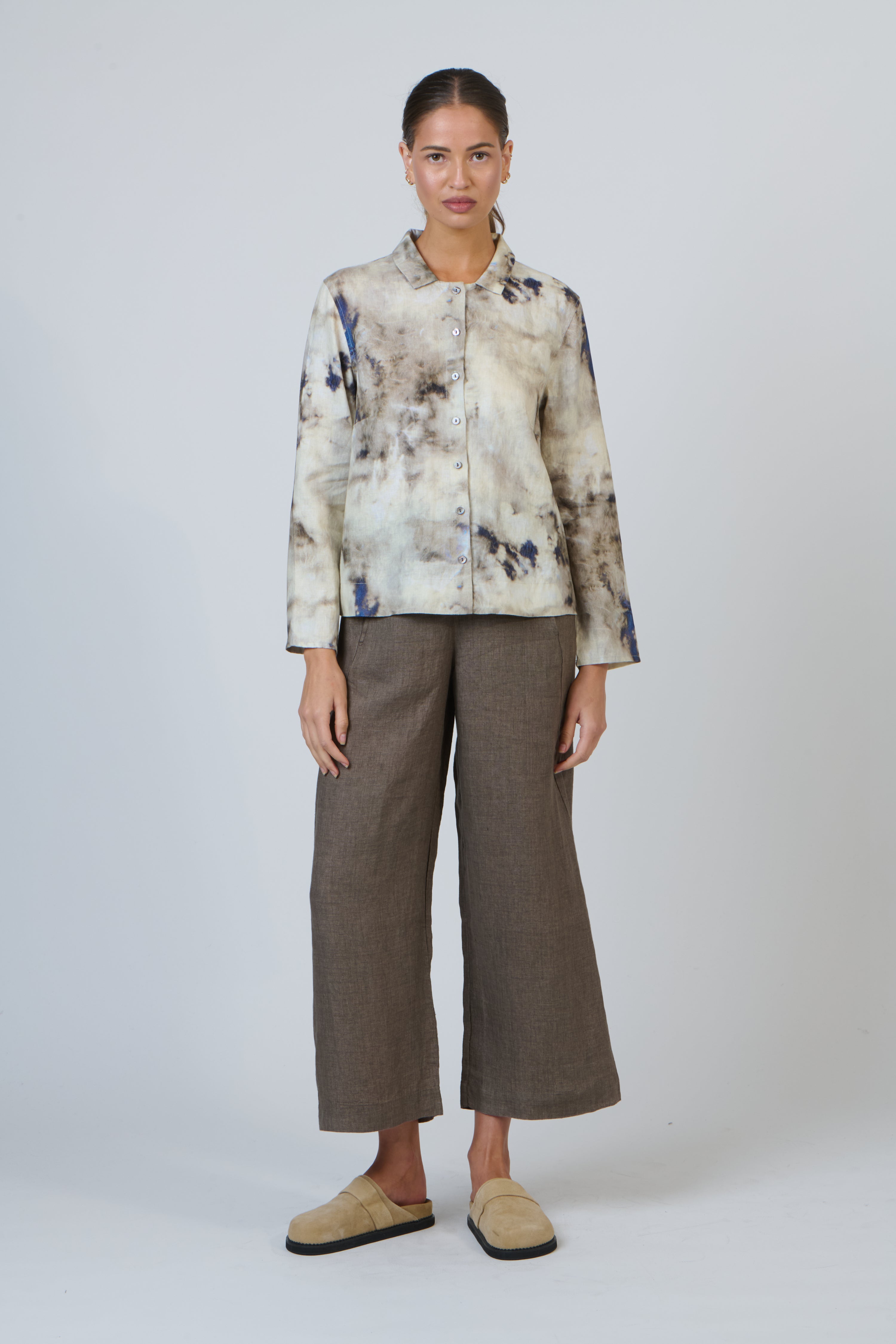 Naturals | Collared Button Through Shirt | Emperador
