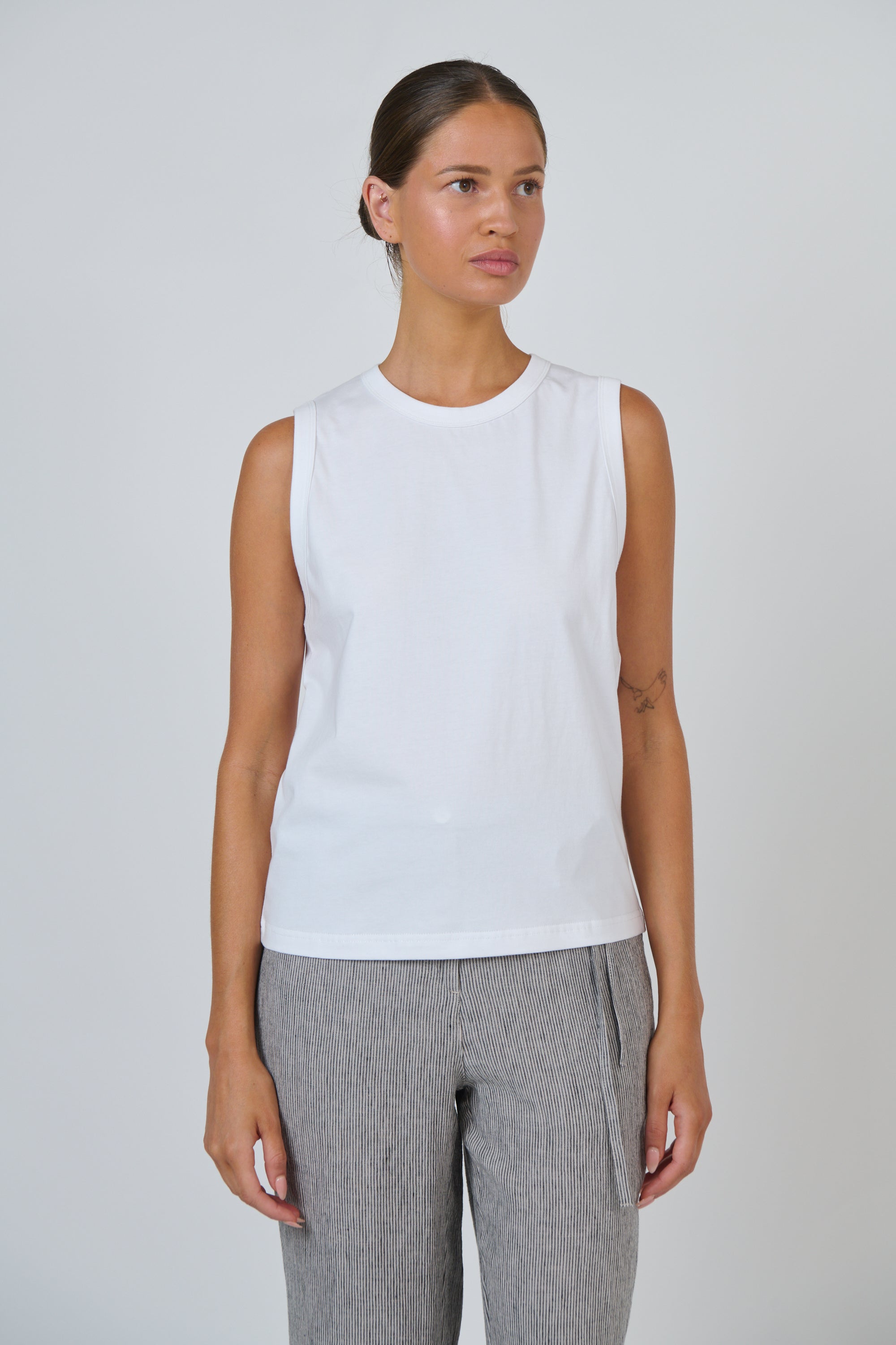 Naturals | Cotton Sleeveless Top | White