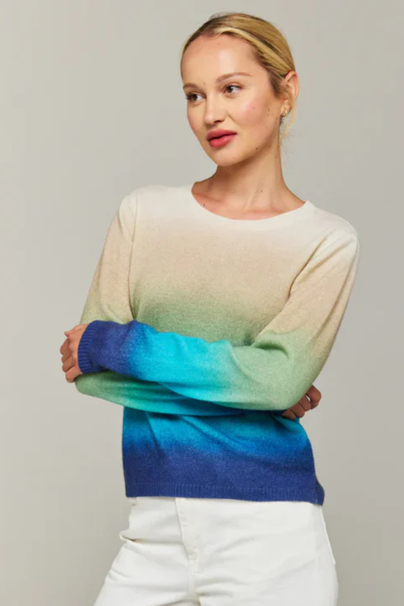 Brodie Knitwear | Blue Ombre Bali Print I Long Sleeve