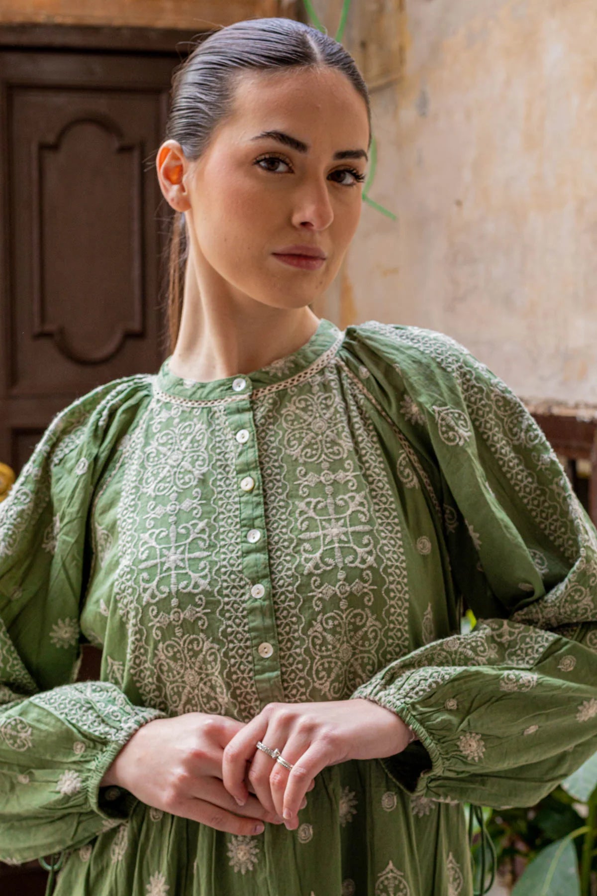 Maison Hotel | Sole Mio Caroline Dress | Moss