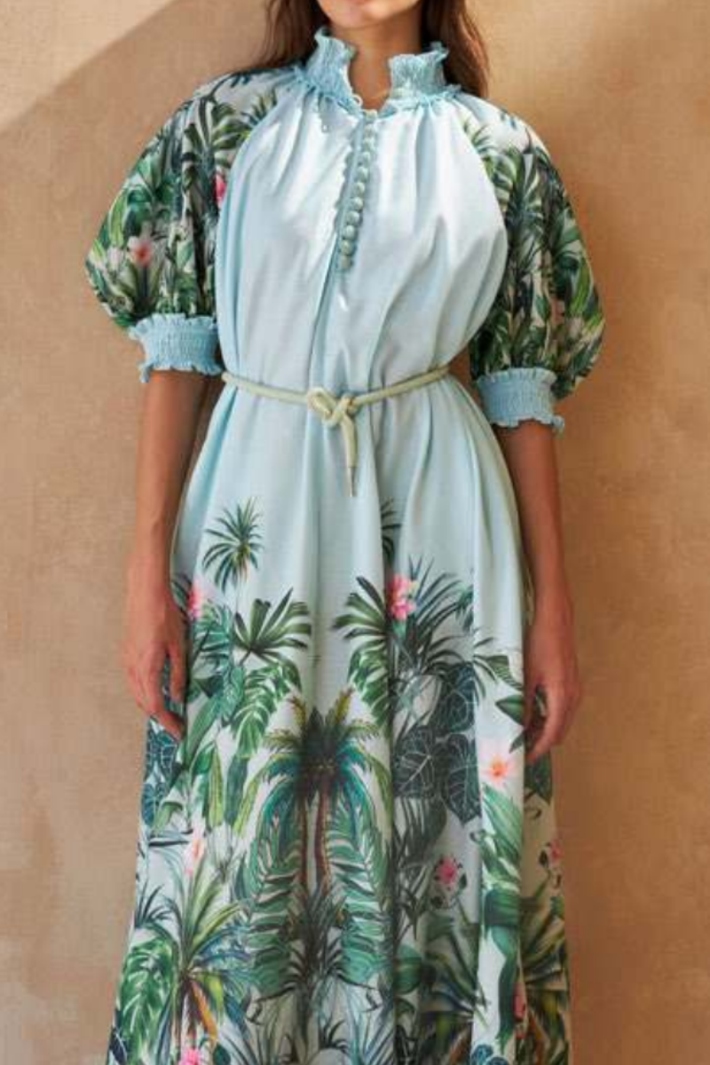 Inoa | Alka Dress | Palm Green