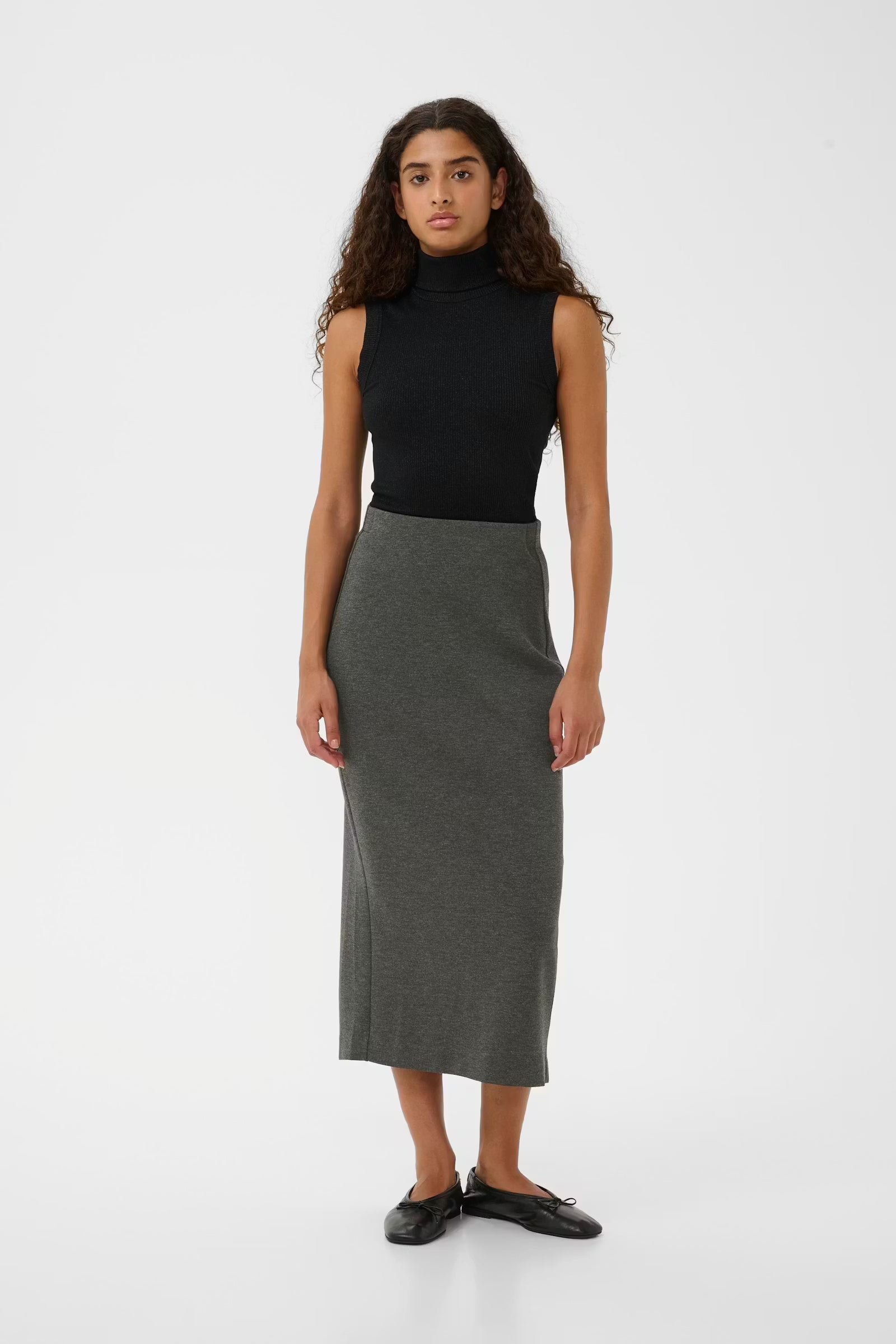 InWear | Aida Melange Skirt | Dark Grey Melange