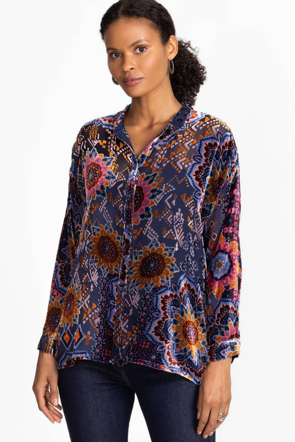 Johnny Was | The Oversized Burnout Audrey Shirt | Sisi Burnout