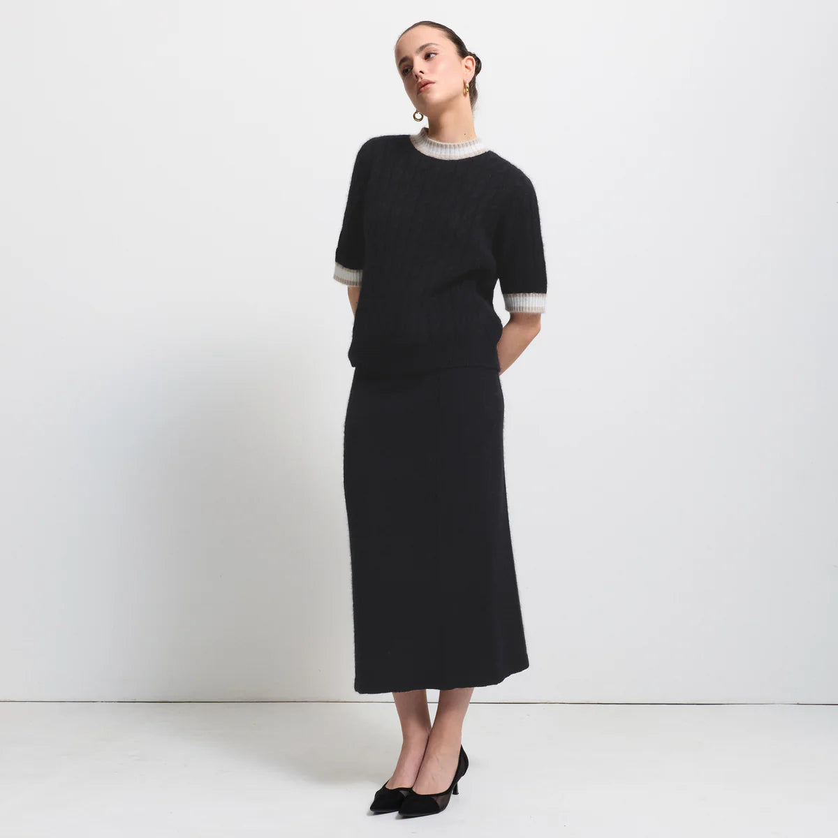 Raw by Raw | Theresa Short Sleeve Knit | Jet
