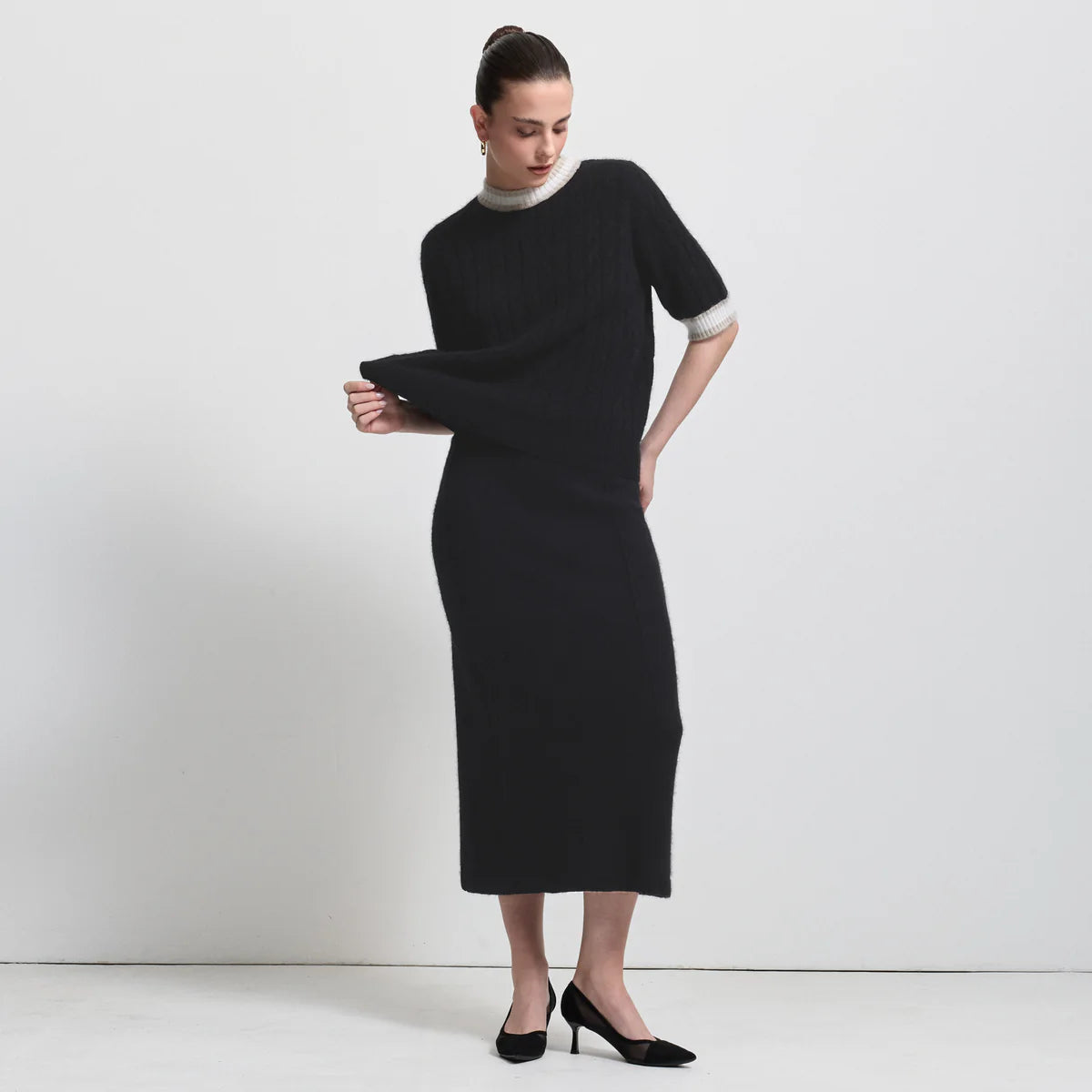 Raw by Raw | Theresa Short Sleeve Knit | Jet