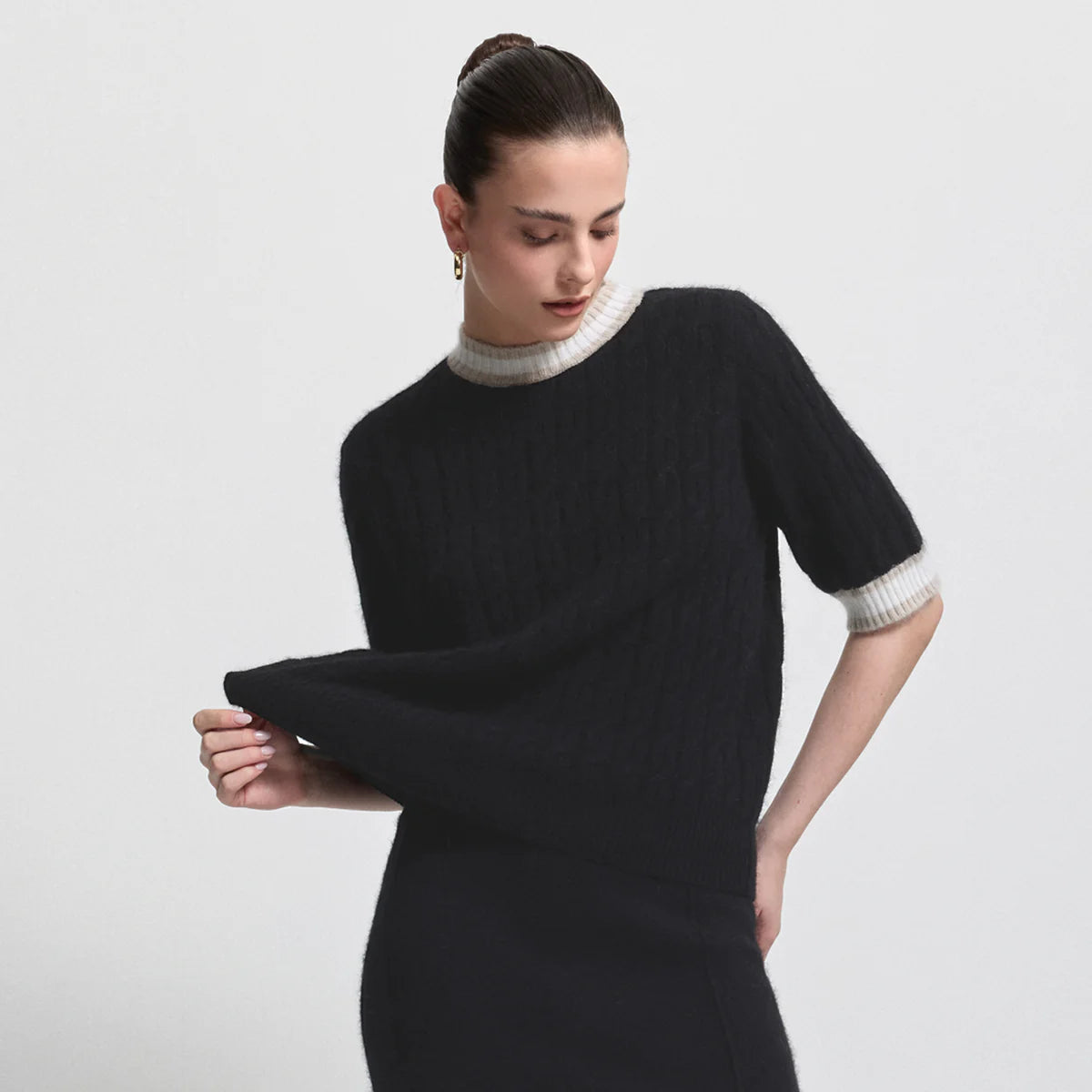 Raw by Raw | Theresa Short Sleeve Knit | Jet