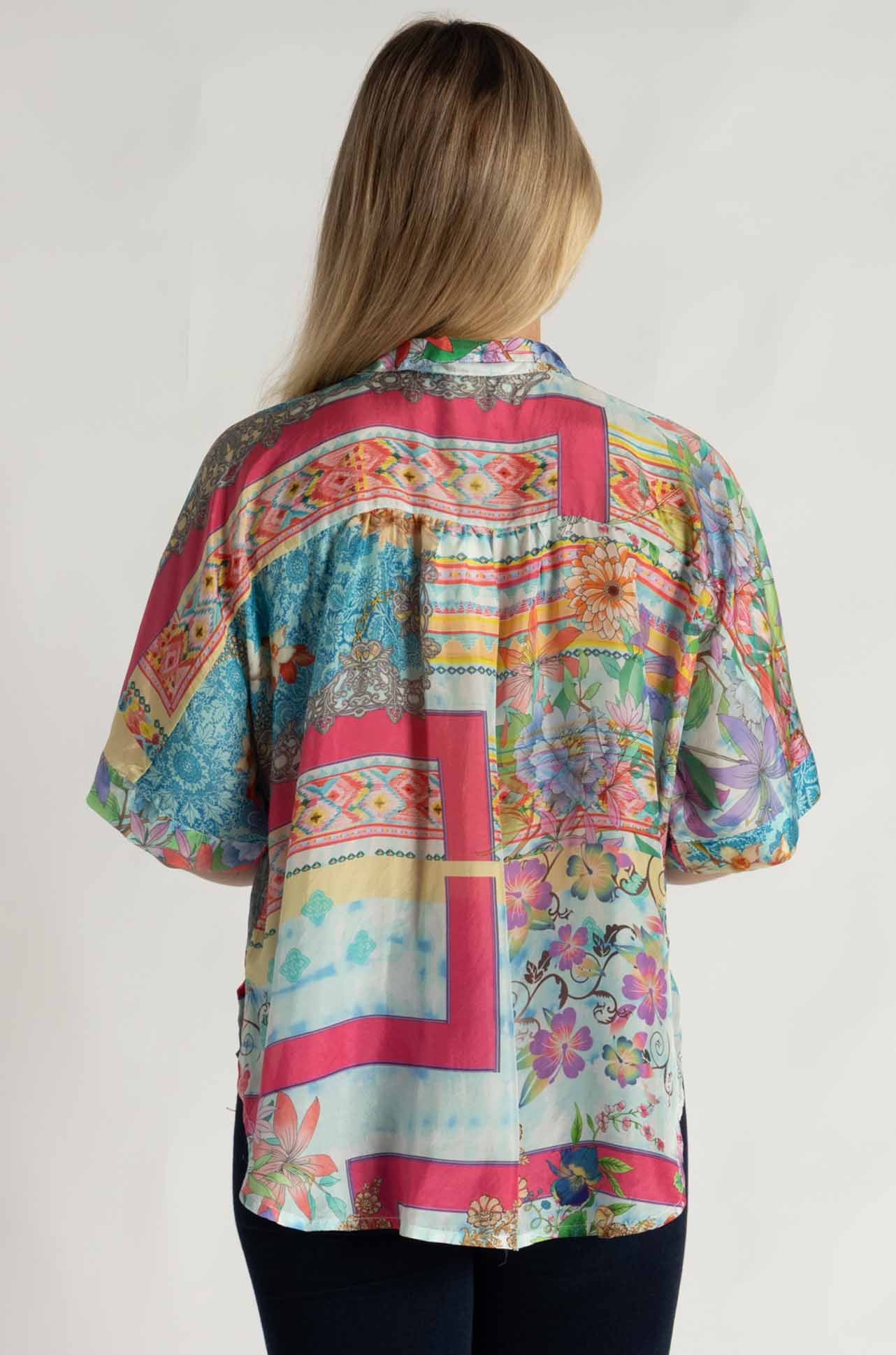 Johnny Was | Audrey Short Sleeved Shirt | Mixed Waves