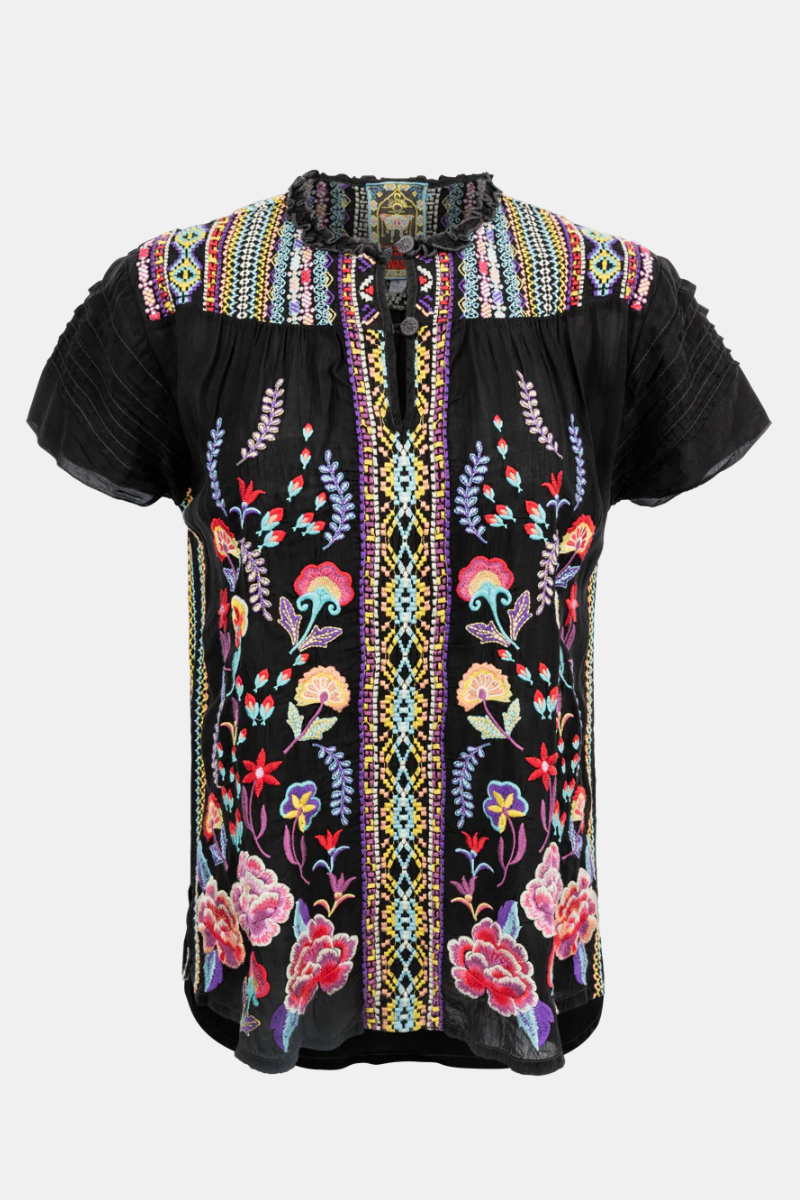 Johnny Was | Lafaret Blouse | Agnes Black