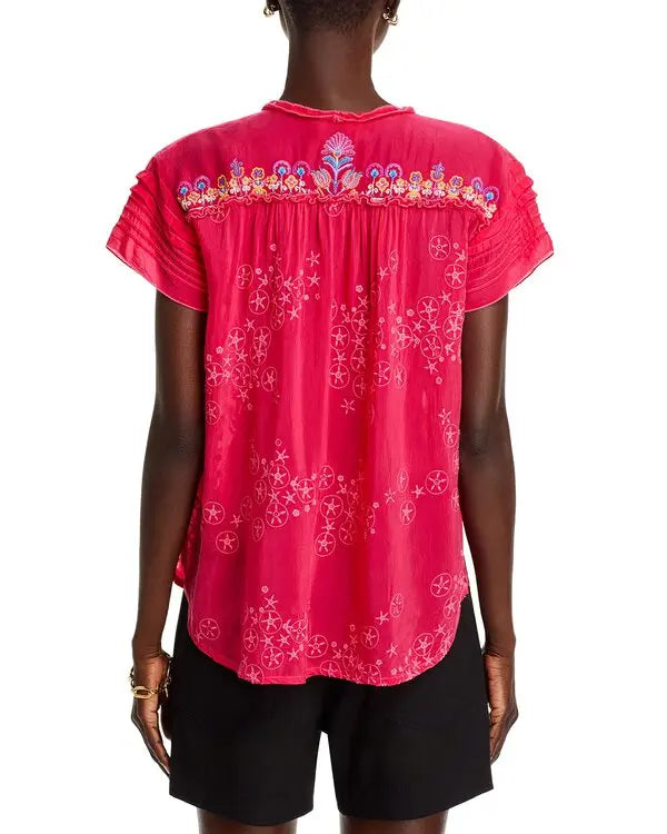 Johnny Was | Lafaret Blouse | Agnes Bougainvillea