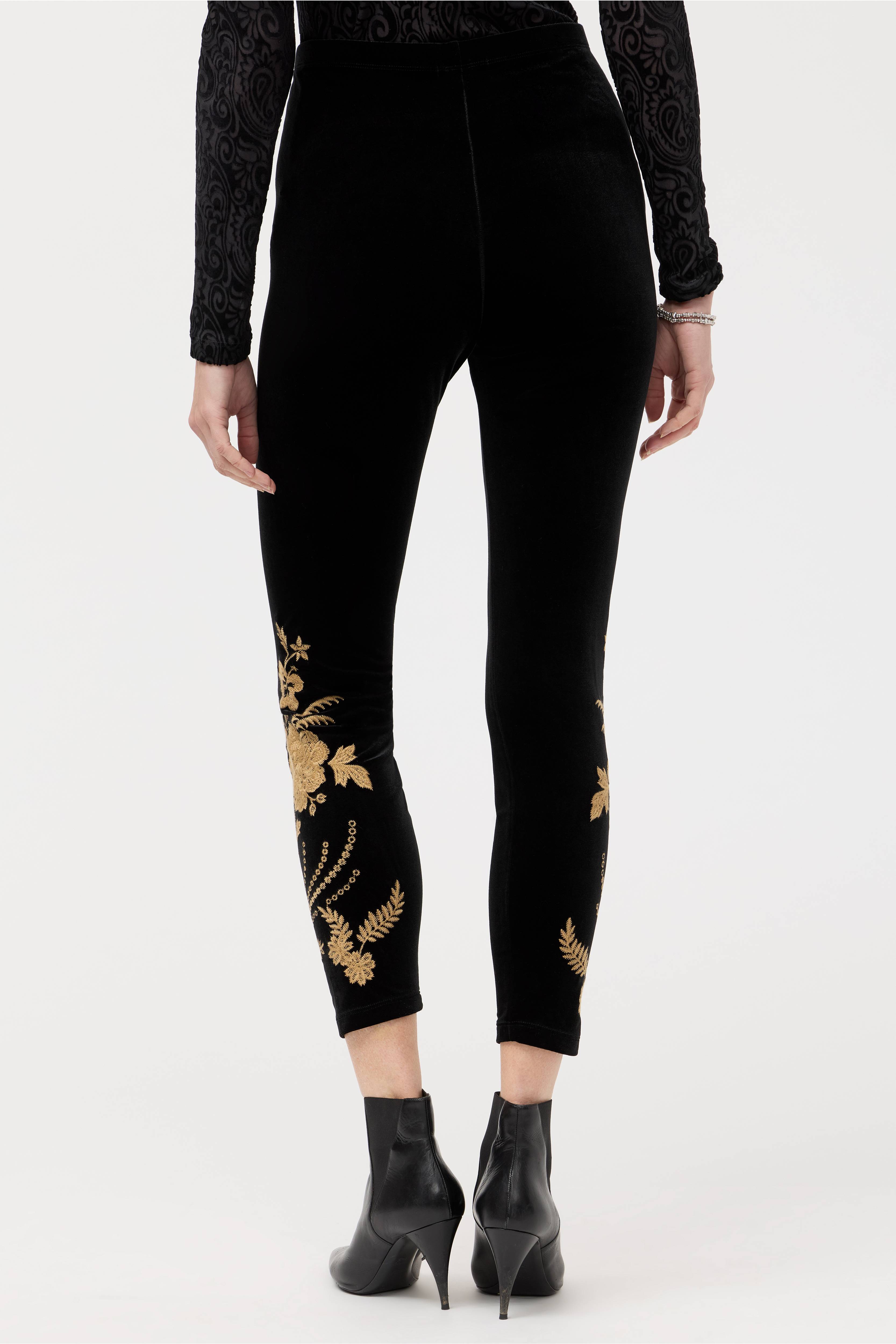 Johnny Was | Lara Stretch Velvet Legging | Black