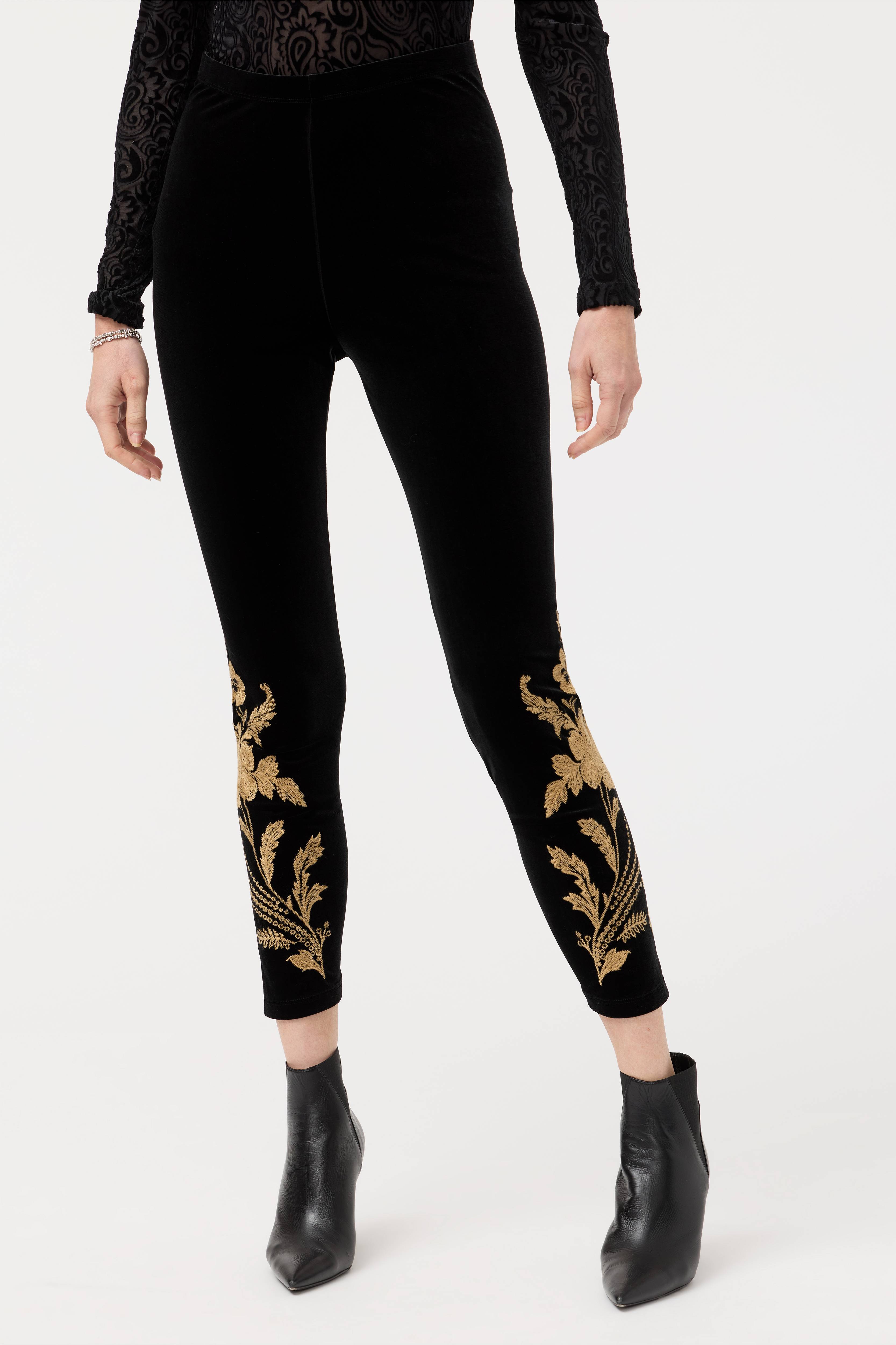 Johnny Was | Lara Stretch Velvet Legging | Black