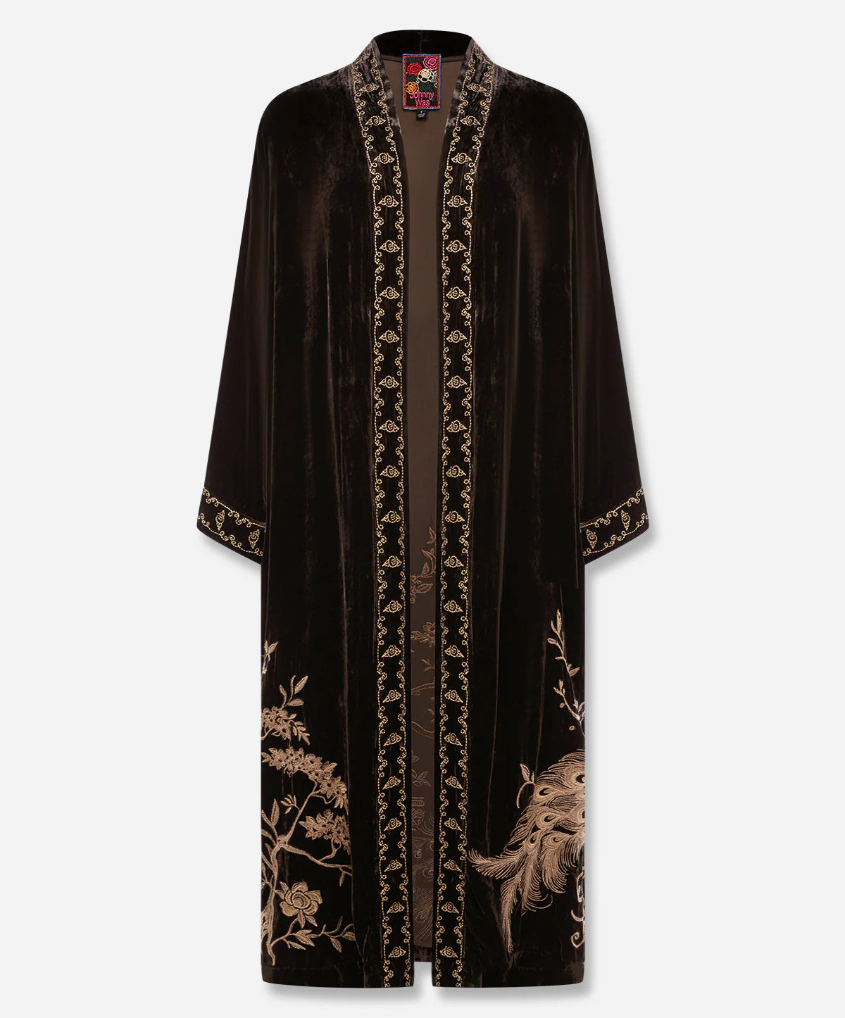 Johnny Was | Molly Velvet Kimono Coat | Chocolate