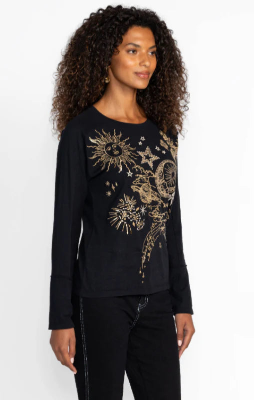 Johnny Was | Long Sleeve Dolman Tee | Miaora | Black